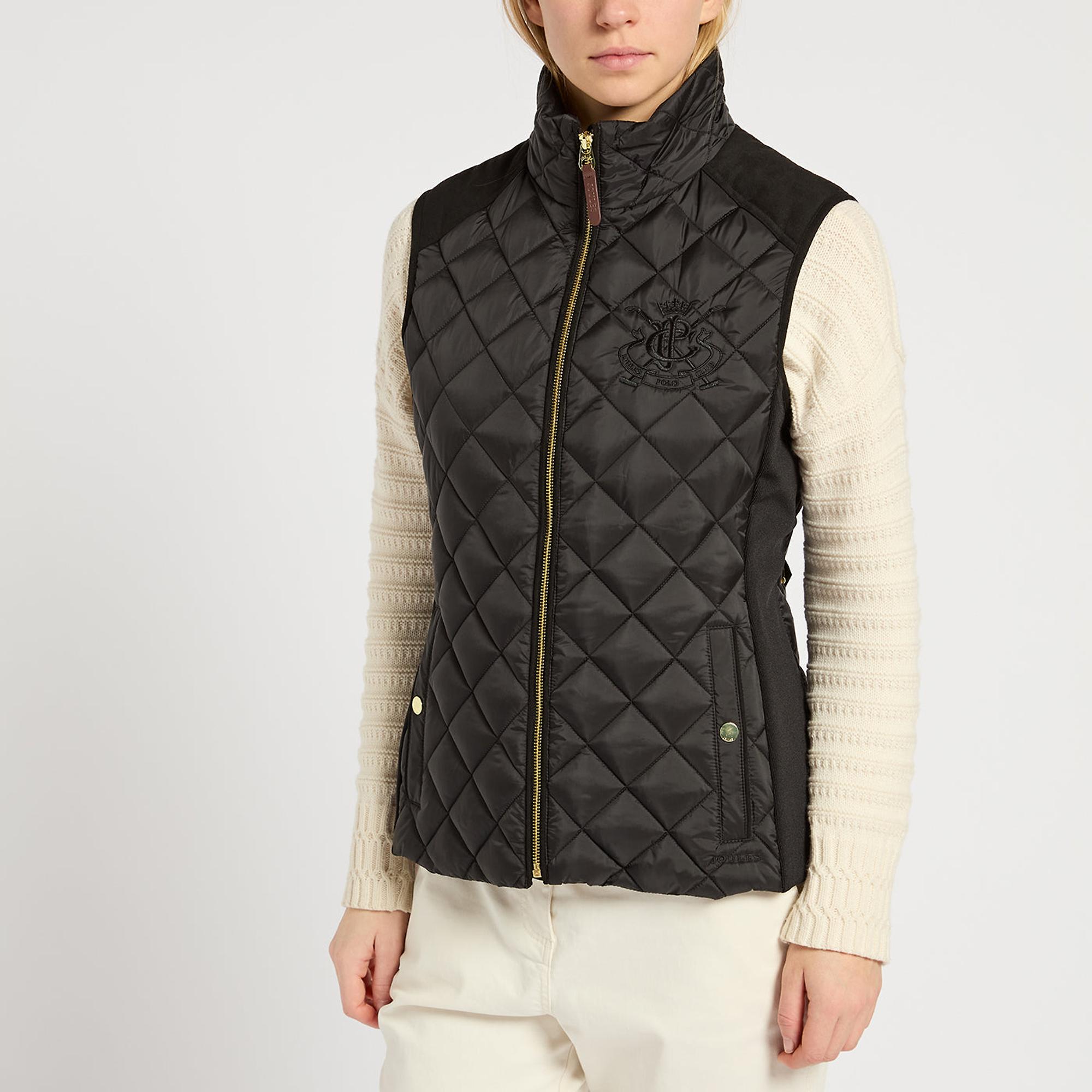 Product image 2 of 6 of Joules Women's Braemar Luxe Showerproof Diamond Quilted Gilet - Black