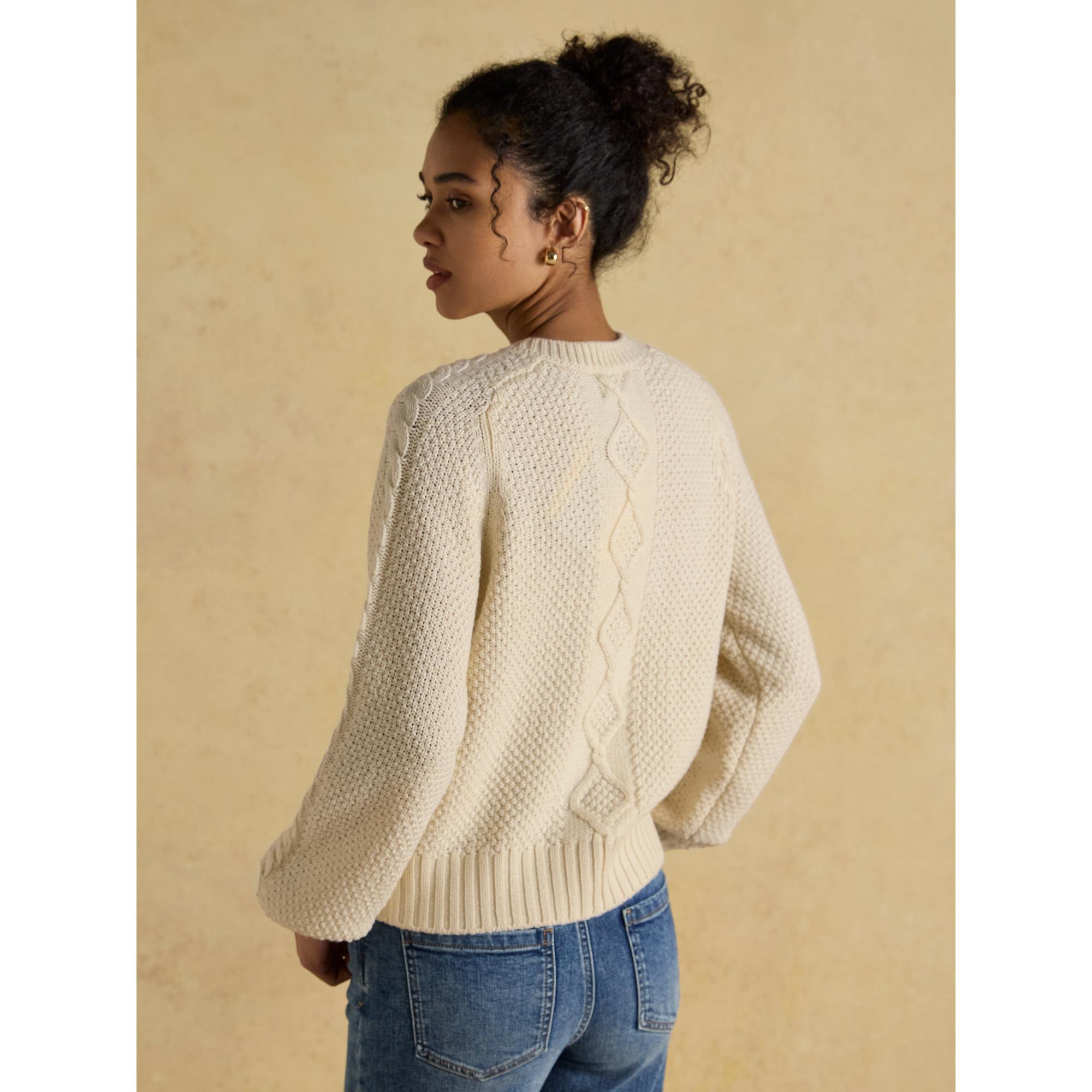 Product image 3 of 9 of Joules Women's Rafferty Cable Knit Cardigan - Cream
