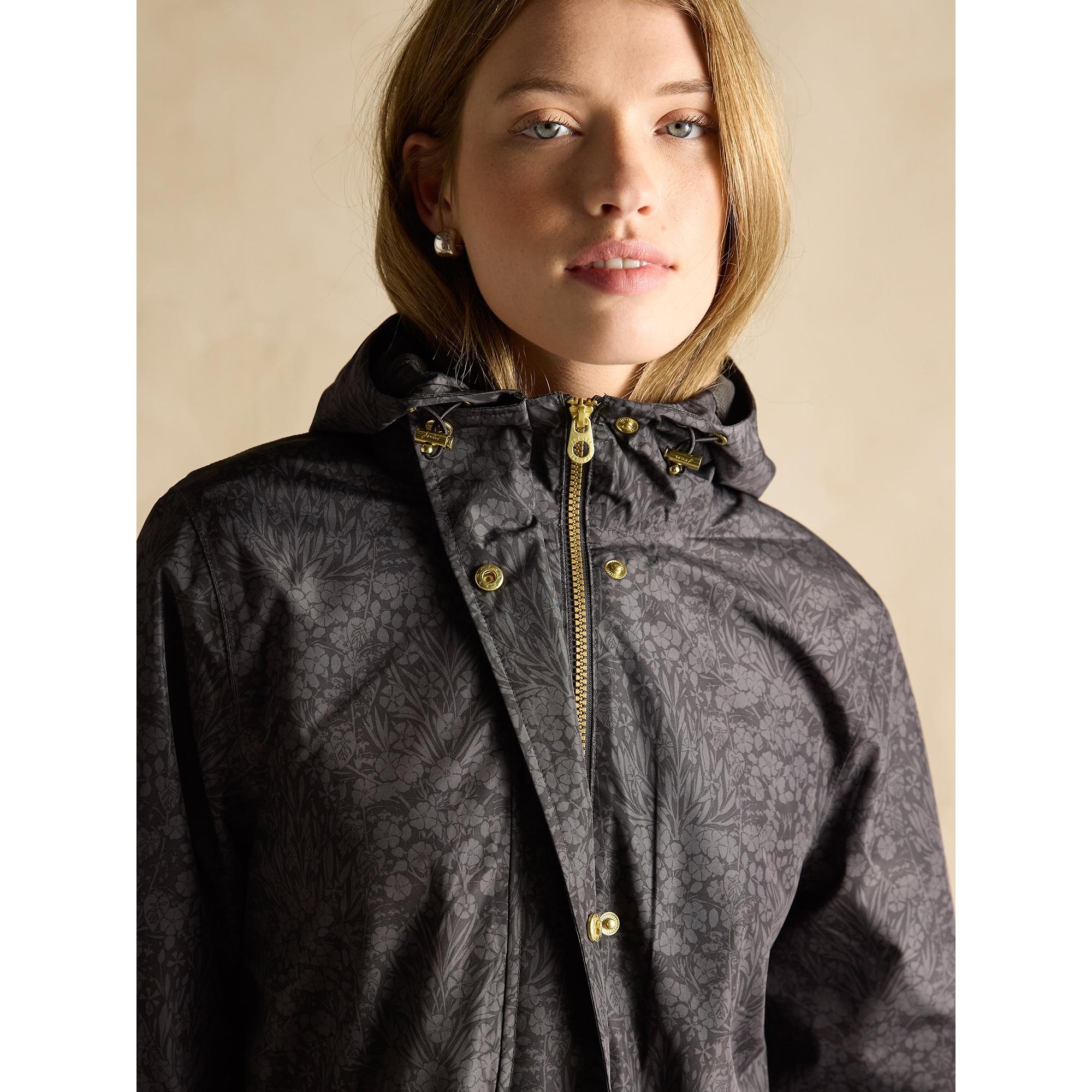 Product image 6 of 8 of Joules Women's Holkham Waterproof Packable Raincoat - Black Floral