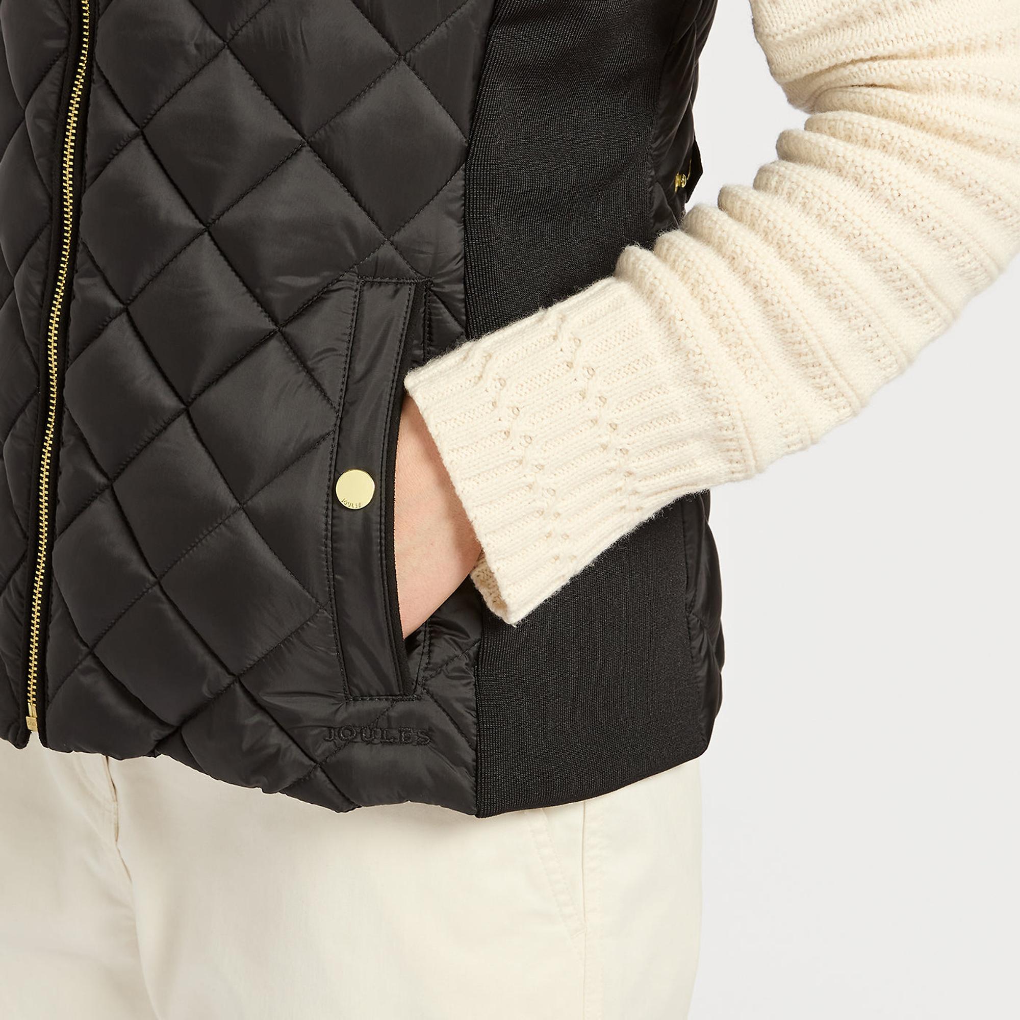 Product image 4 of 6 of Joules Women's Braemar Luxe Showerproof Diamond Quilted Gilet - Black