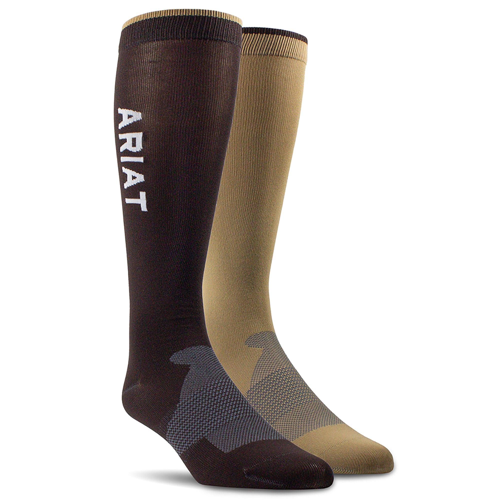 Product image 1 of 3 of Ariat Women's AriatTEK Essential Performance 2 Pack Socks - Multi Brown