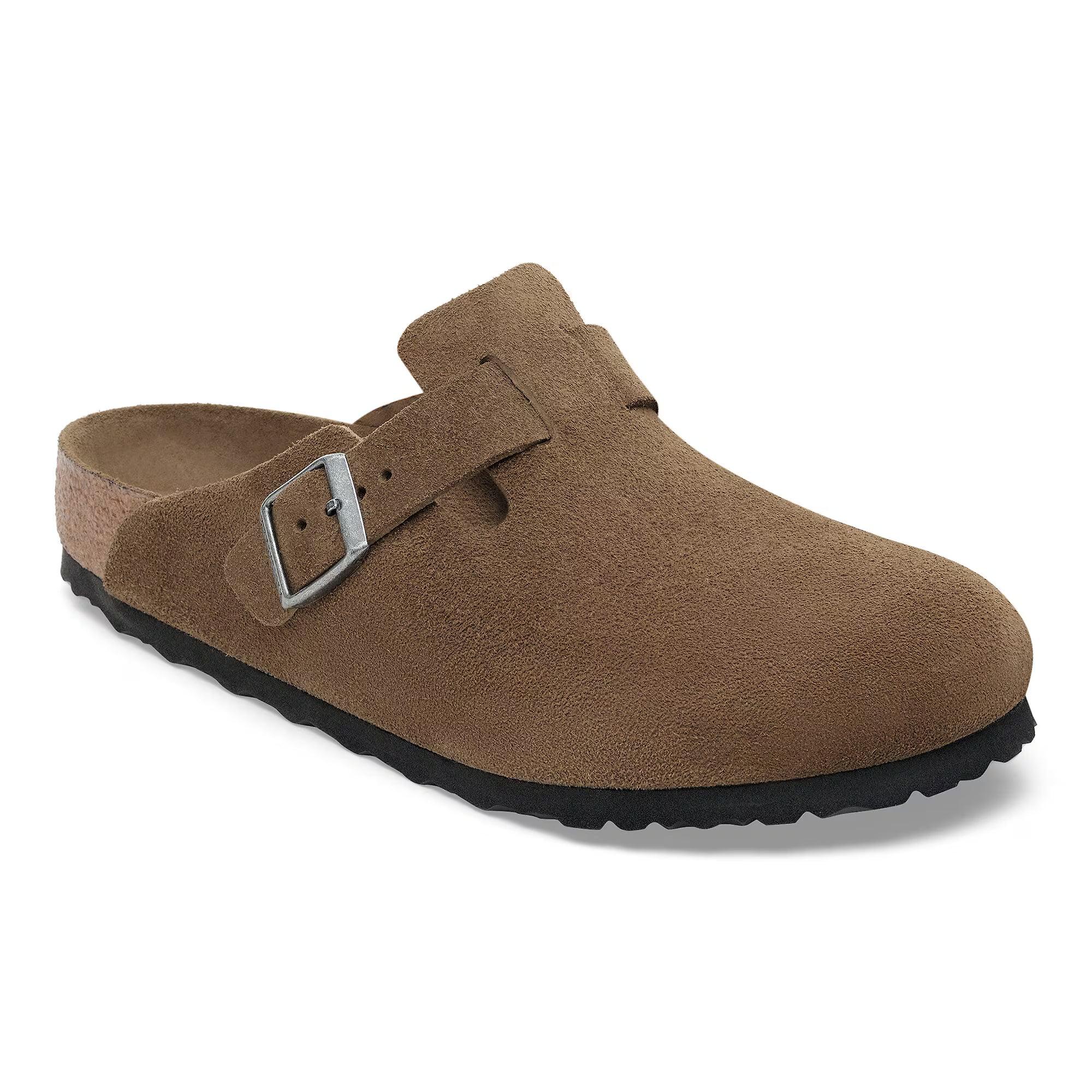 Product image 1 of 8 of Birkenstock Boston Soft Footbed Suede Leather Narrow Clogs - Dark Tea Tonal