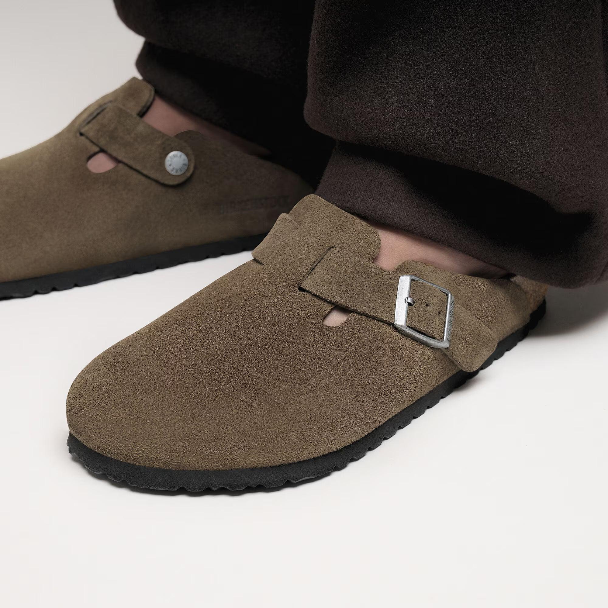 Product image 4 of 8 of Birkenstock Boston Soft Footbed Suede Leather Narrow Clogs - Dark Tea Tonal
