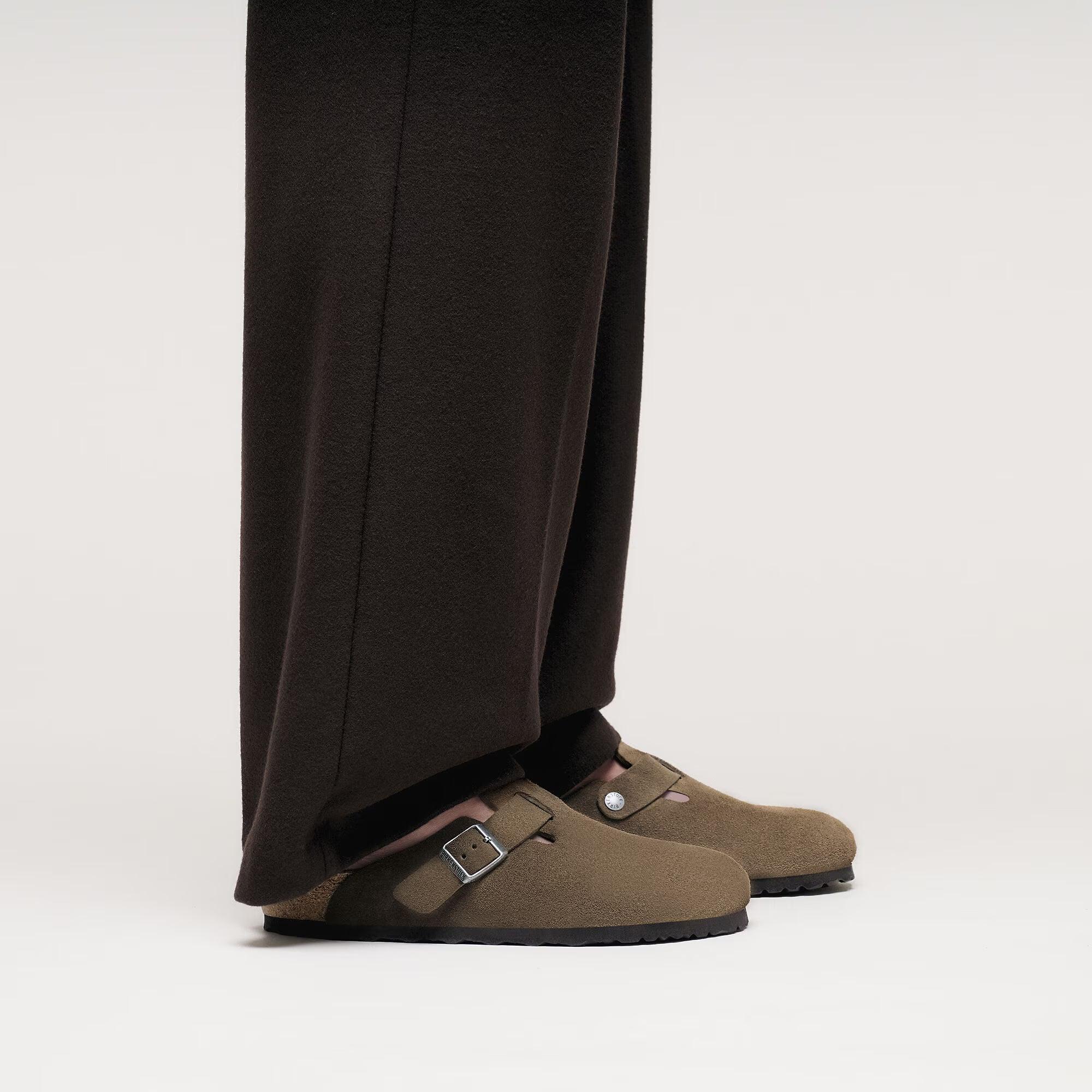 Product image 5 of 8 of Birkenstock Boston Soft Footbed Suede Leather Narrow Clogs - Dark Tea Tonal