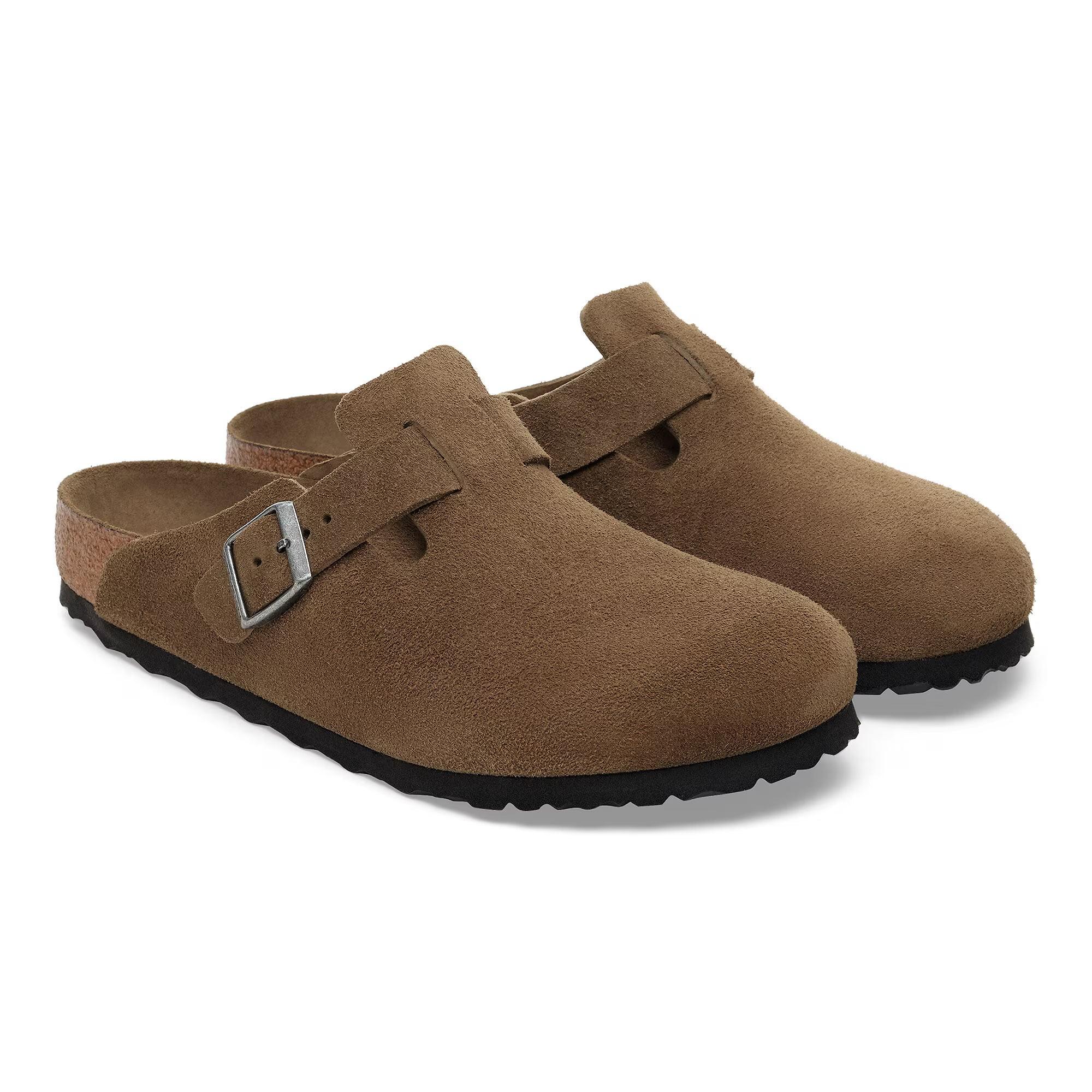 Product image 7 of 8 of Birkenstock Boston Soft Footbed Suede Leather Narrow Clogs - Dark Tea Tonal