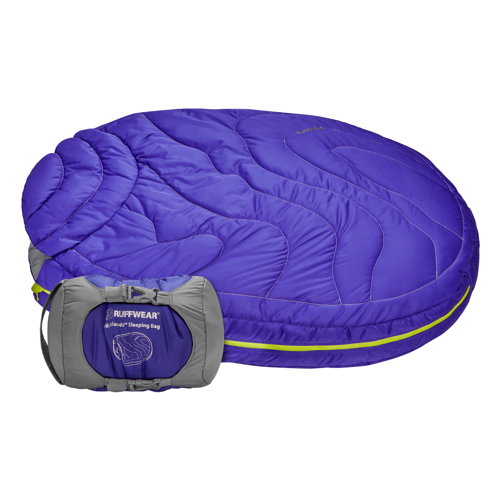 Product image 1 of 13 of RUFFWEAR Highlands Dog Sleeping Bag - Huckleberry Blue (Medium)
