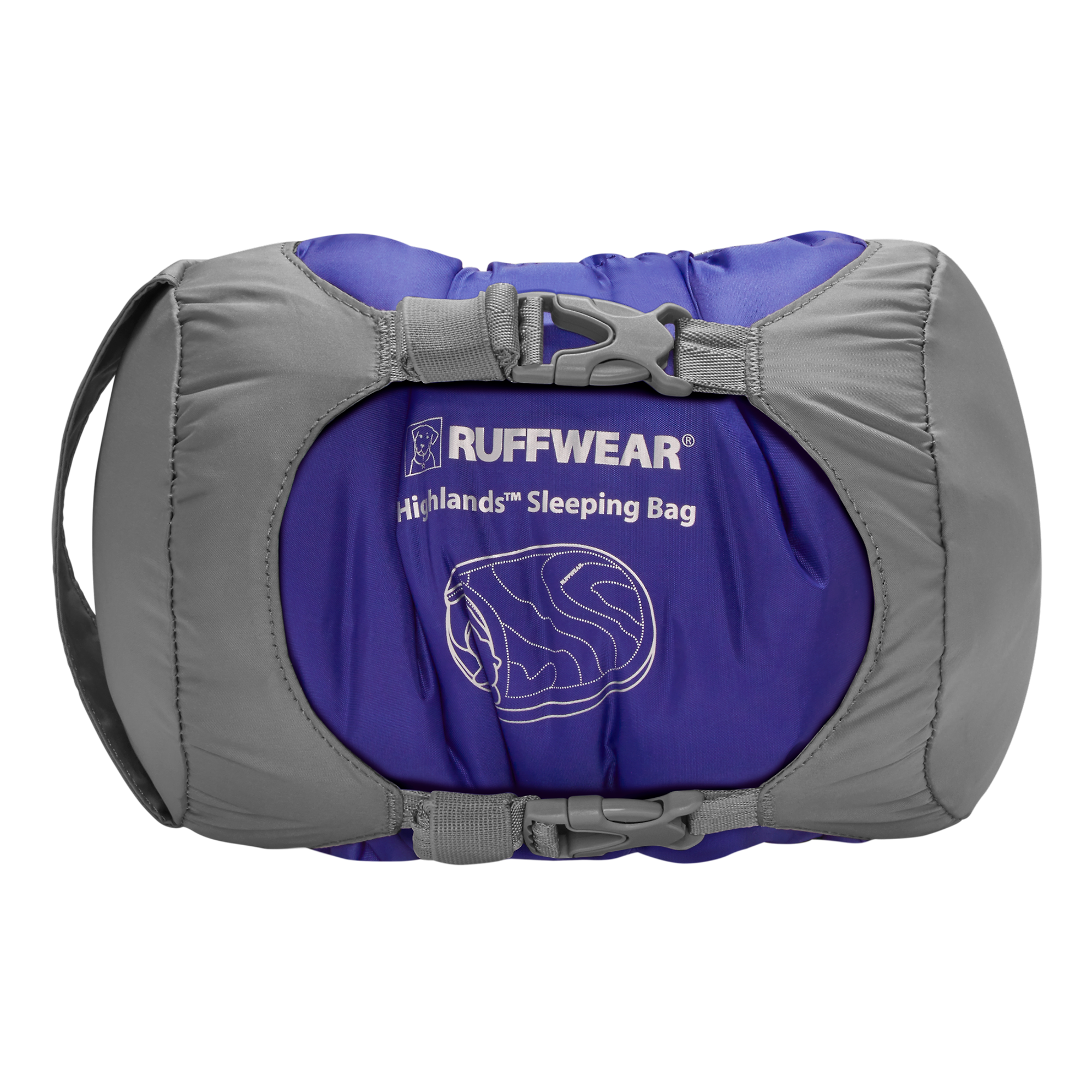 Product image 7 of 13 of RUFFWEAR Highlands Dog Sleeping Bag - Huckleberry Blue (Medium)