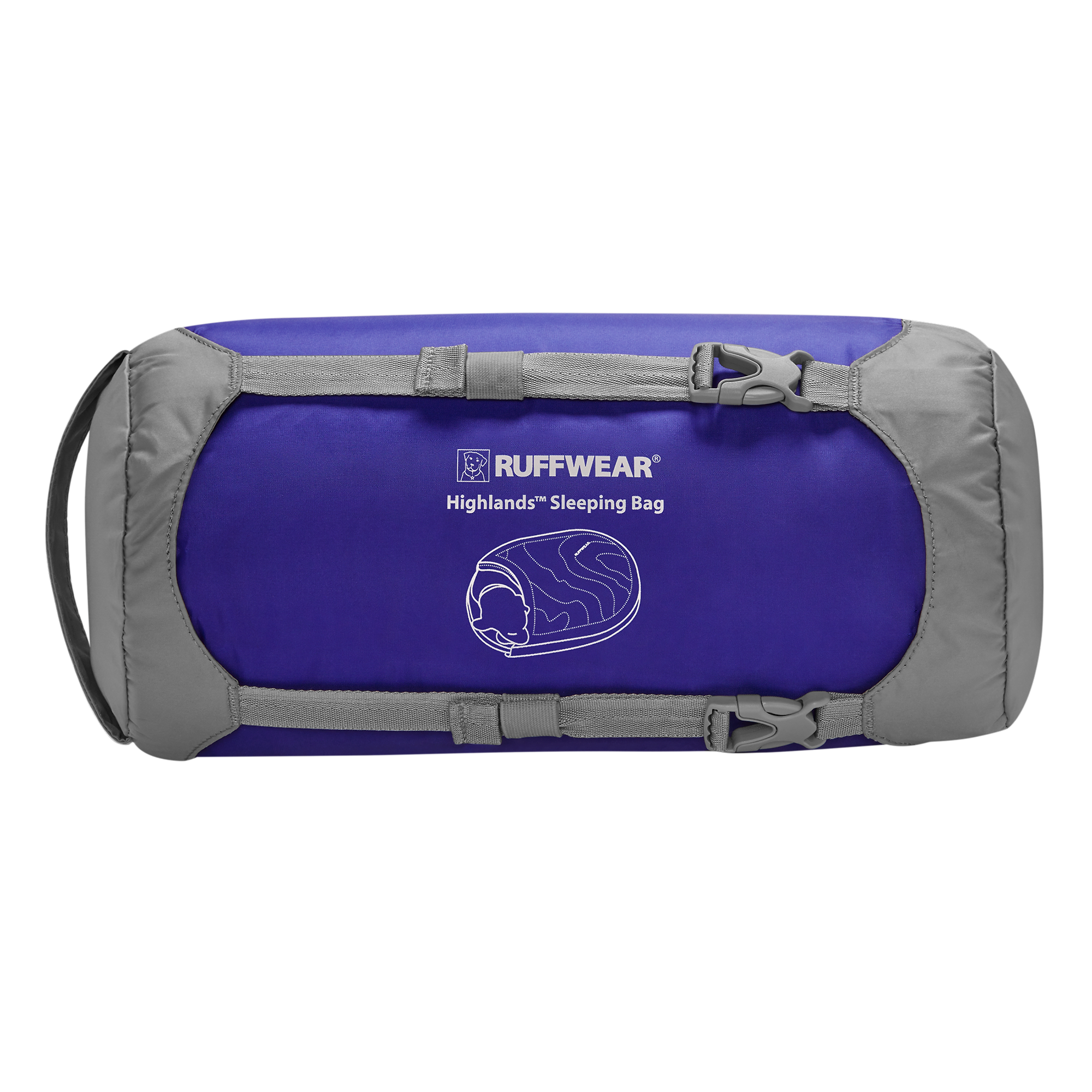 Product image 6 of 13 of RUFFWEAR Highlands Dog Sleeping Bag - Huckleberry Blue (Medium)