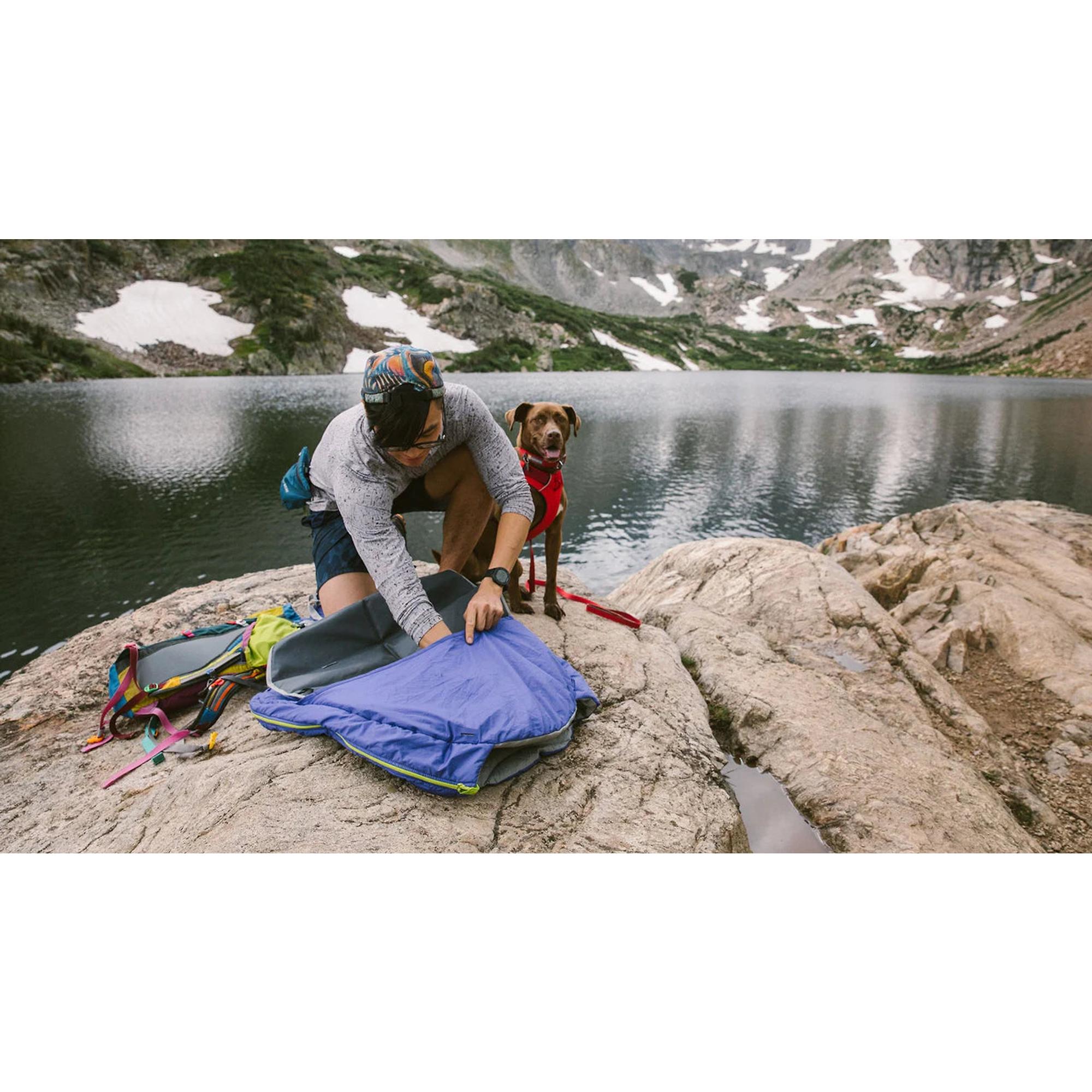 Product image 9 of 13 of RUFFWEAR Highlands Dog Sleeping Bag - Huckleberry Blue (Medium)