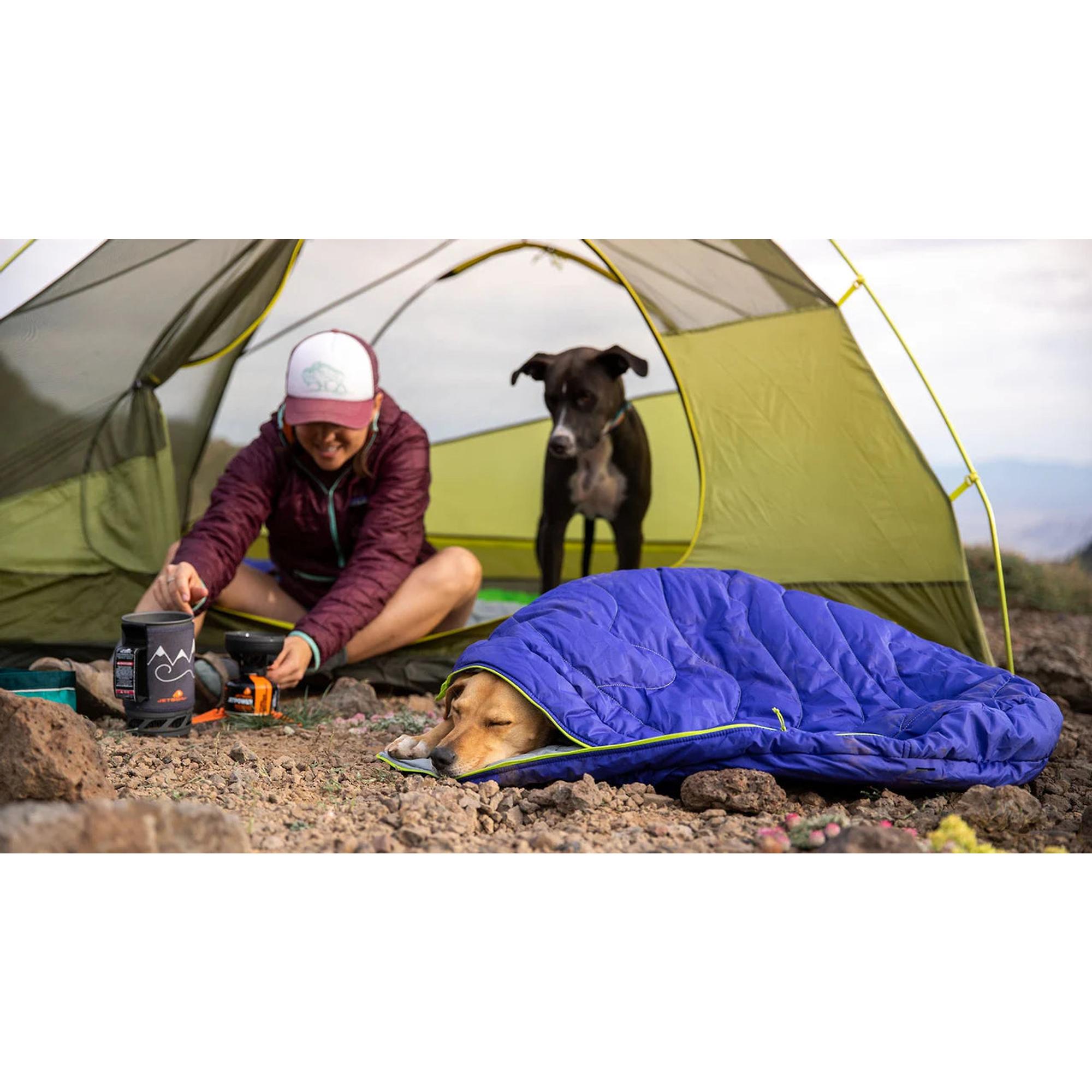 Product image 10 of 13 of RUFFWEAR Highlands Dog Sleeping Bag - Huckleberry Blue (Medium)