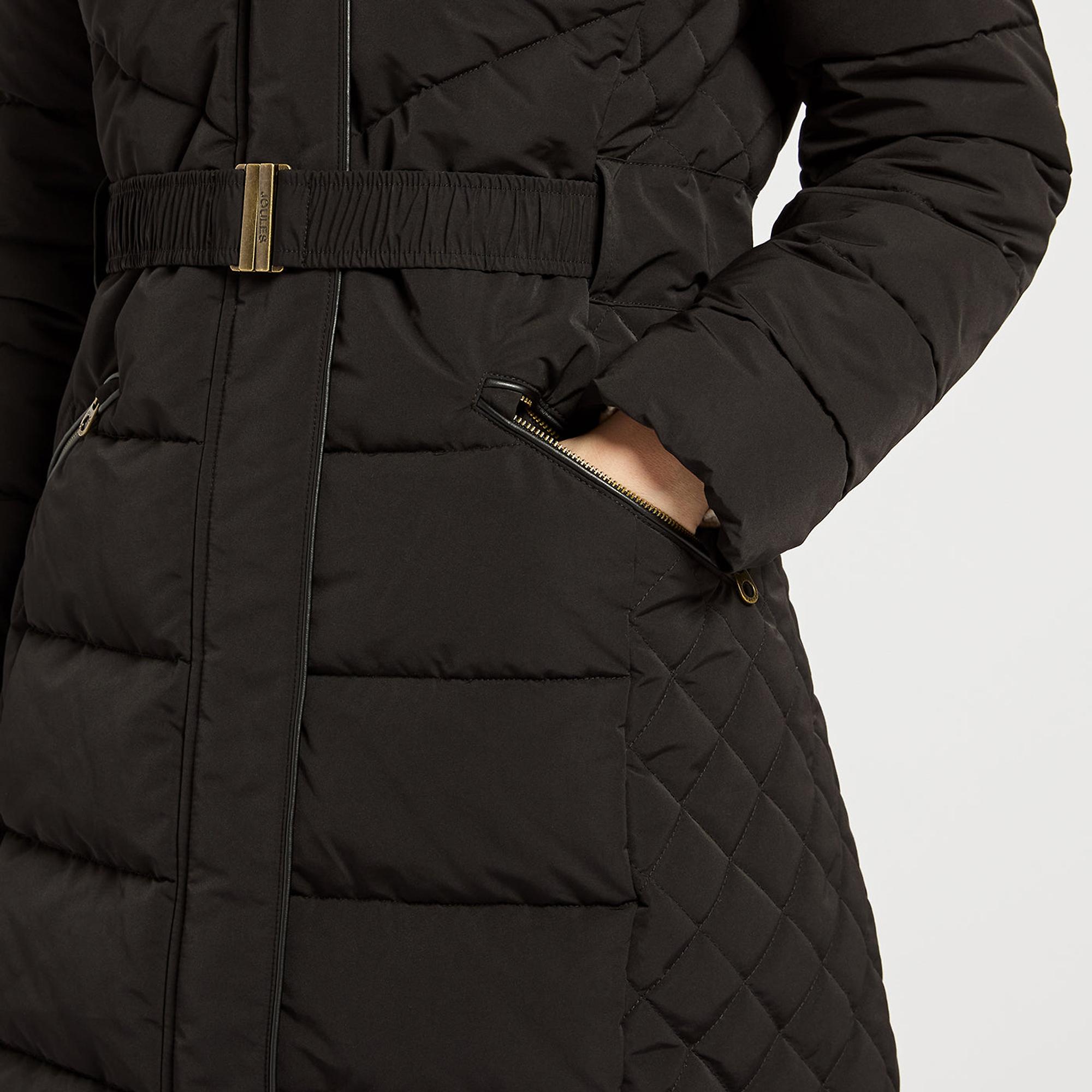 Product image 3 of 4 of Joules Women's Aspen Long Showerproof Padded Coat - Black