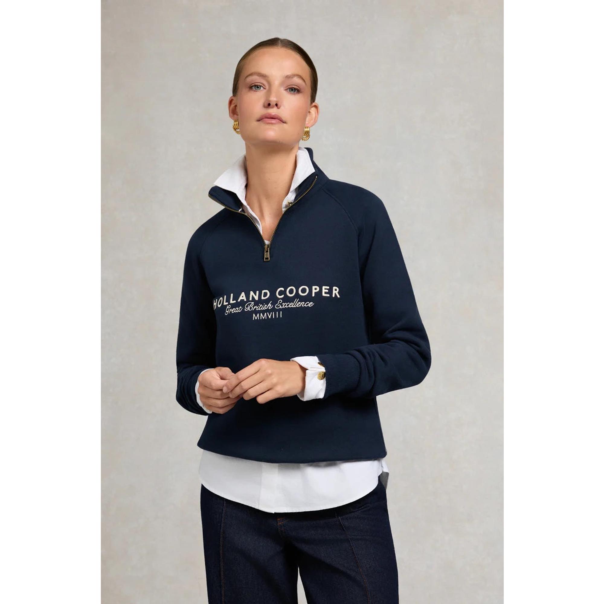 Product image 2 of 9 of Holland Cooper Women's Sporting Goods Zip Henley - Ink Navy