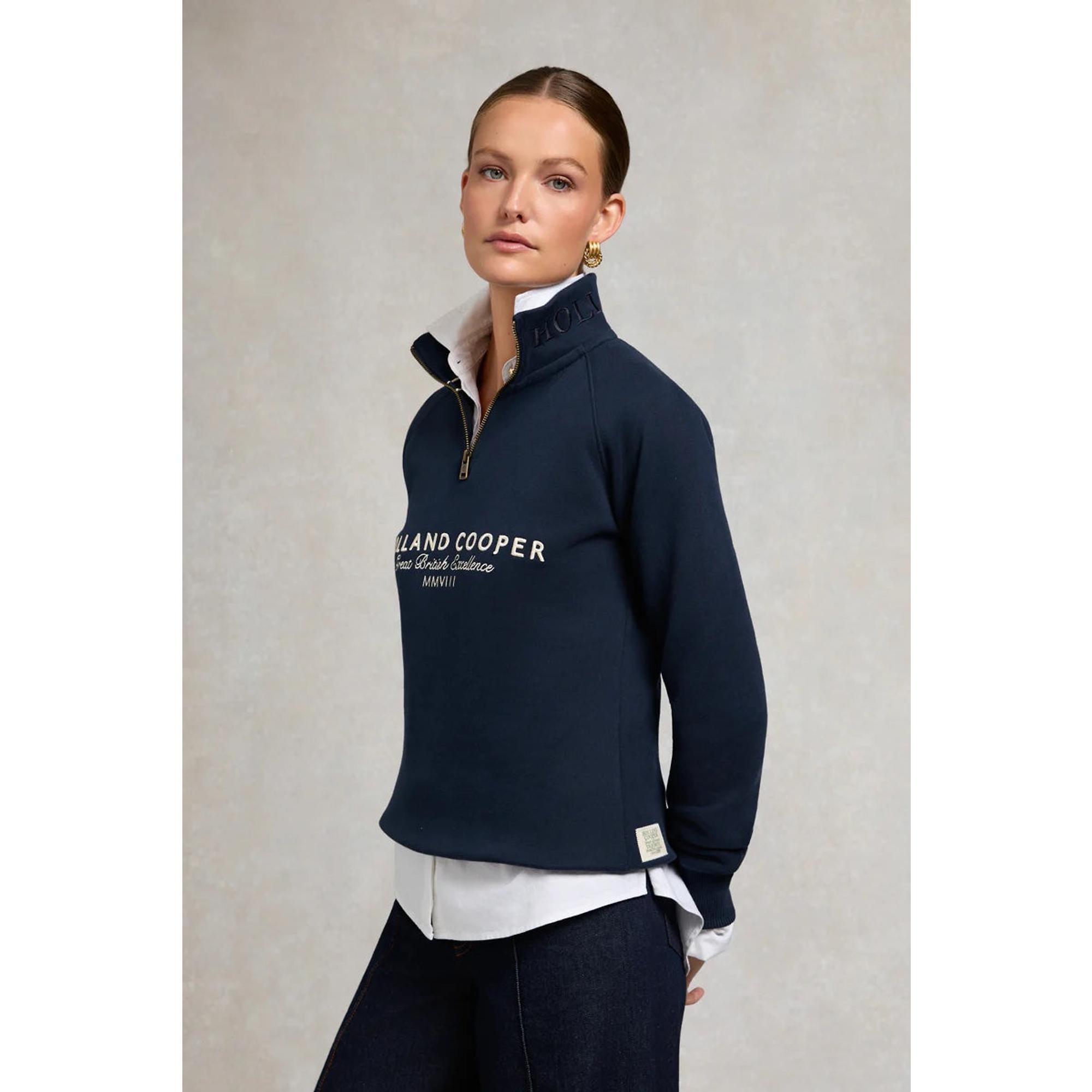 Product image 6 of 9 of Holland Cooper Women's Sporting Goods Zip Henley - Ink Navy