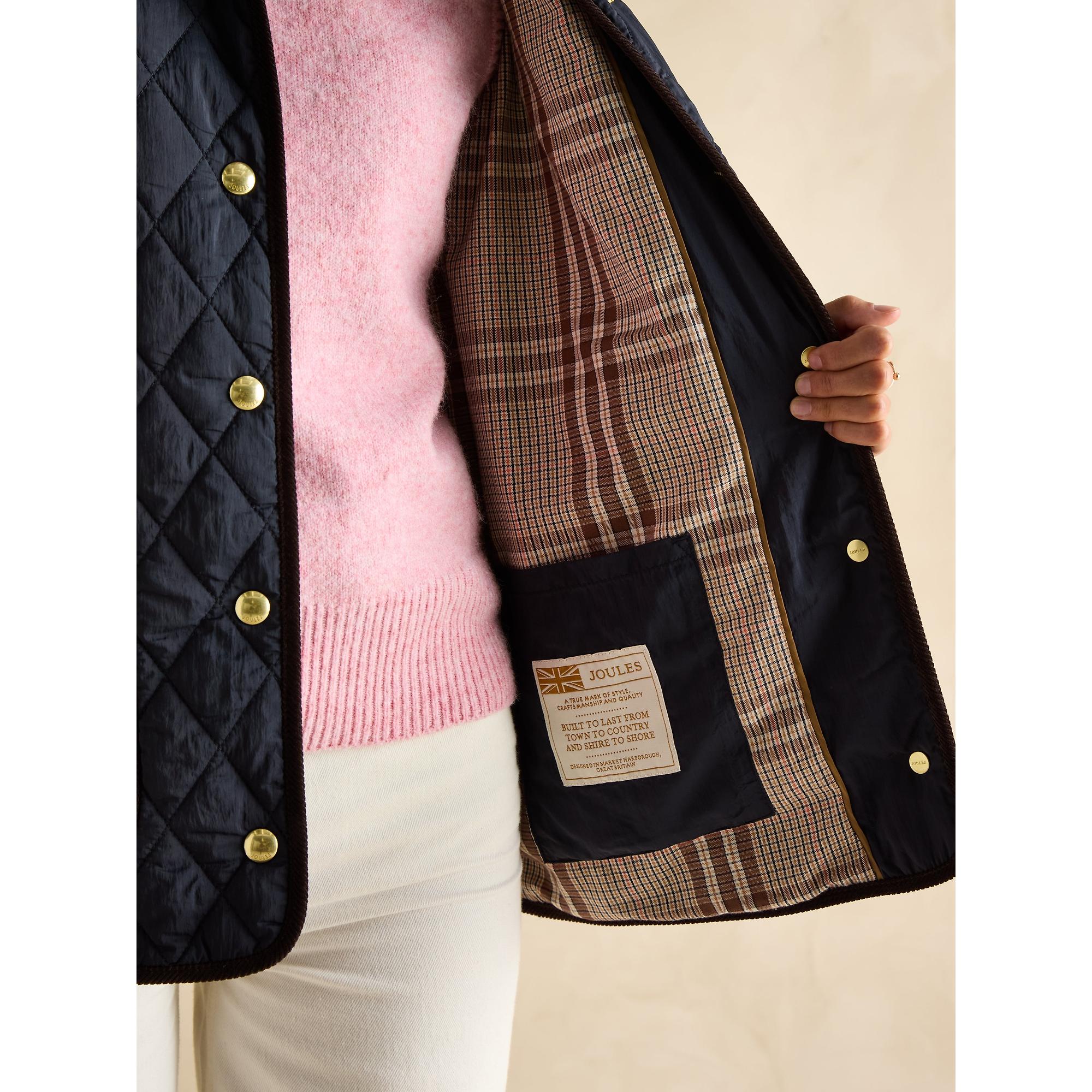 Product image 10 of 10 of Joules Women's Quinn Showerproof Diamond Quilted Coat - Navy