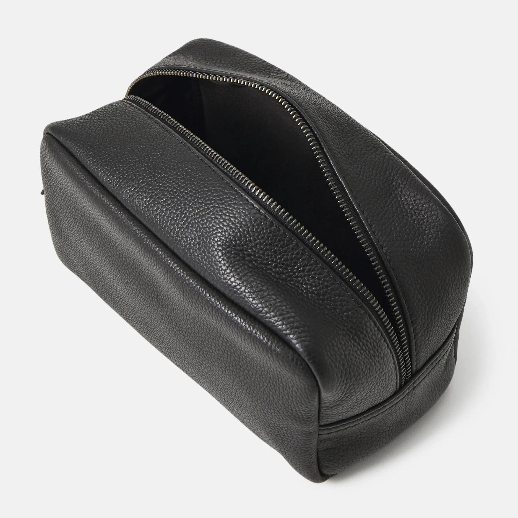 Product image 5 of 5 of Lyle & Scott Leather Wash Bag - Jet Black