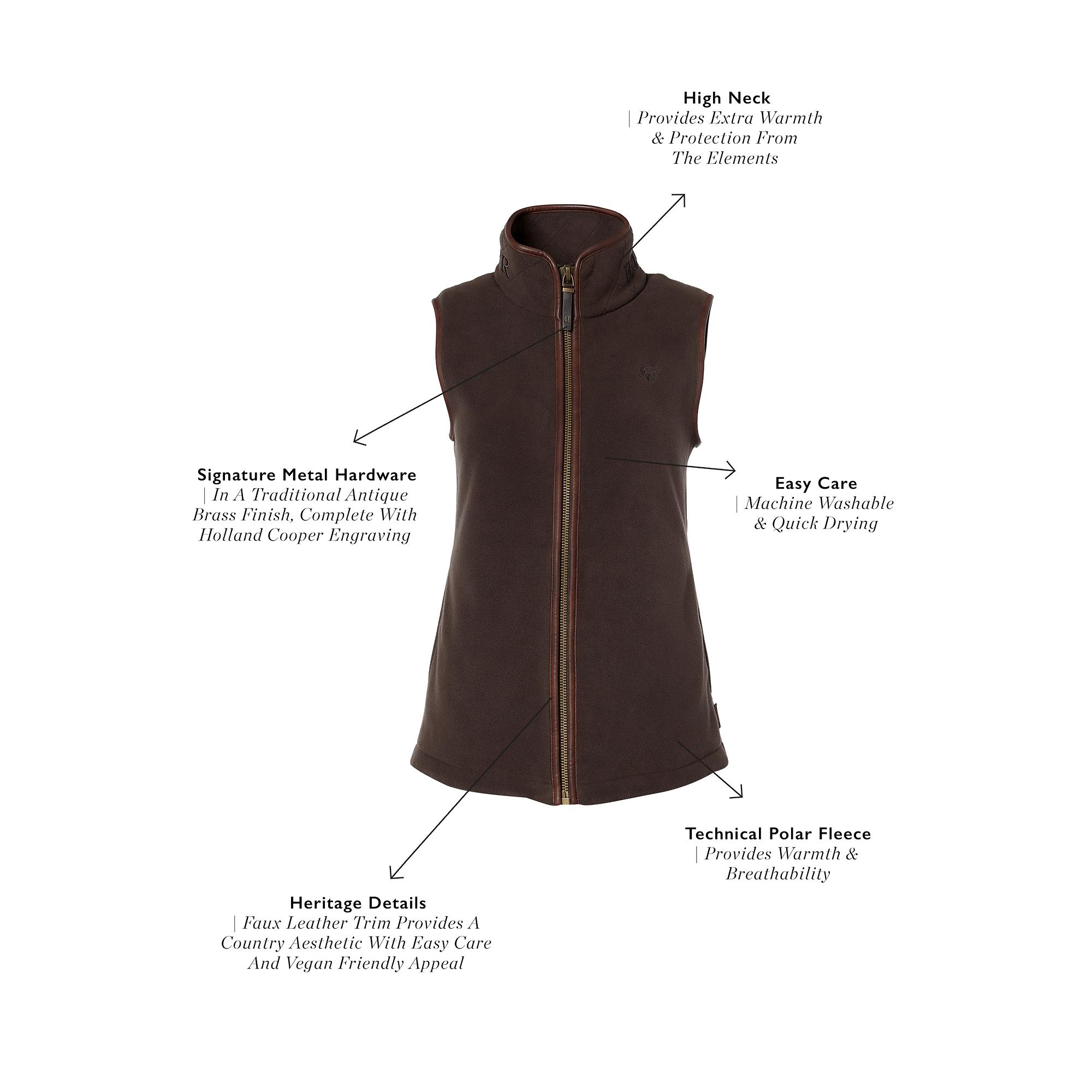 Product image 9 of 9 of Holland Cooper Women's Country Fleece Gilet - Chocolate
