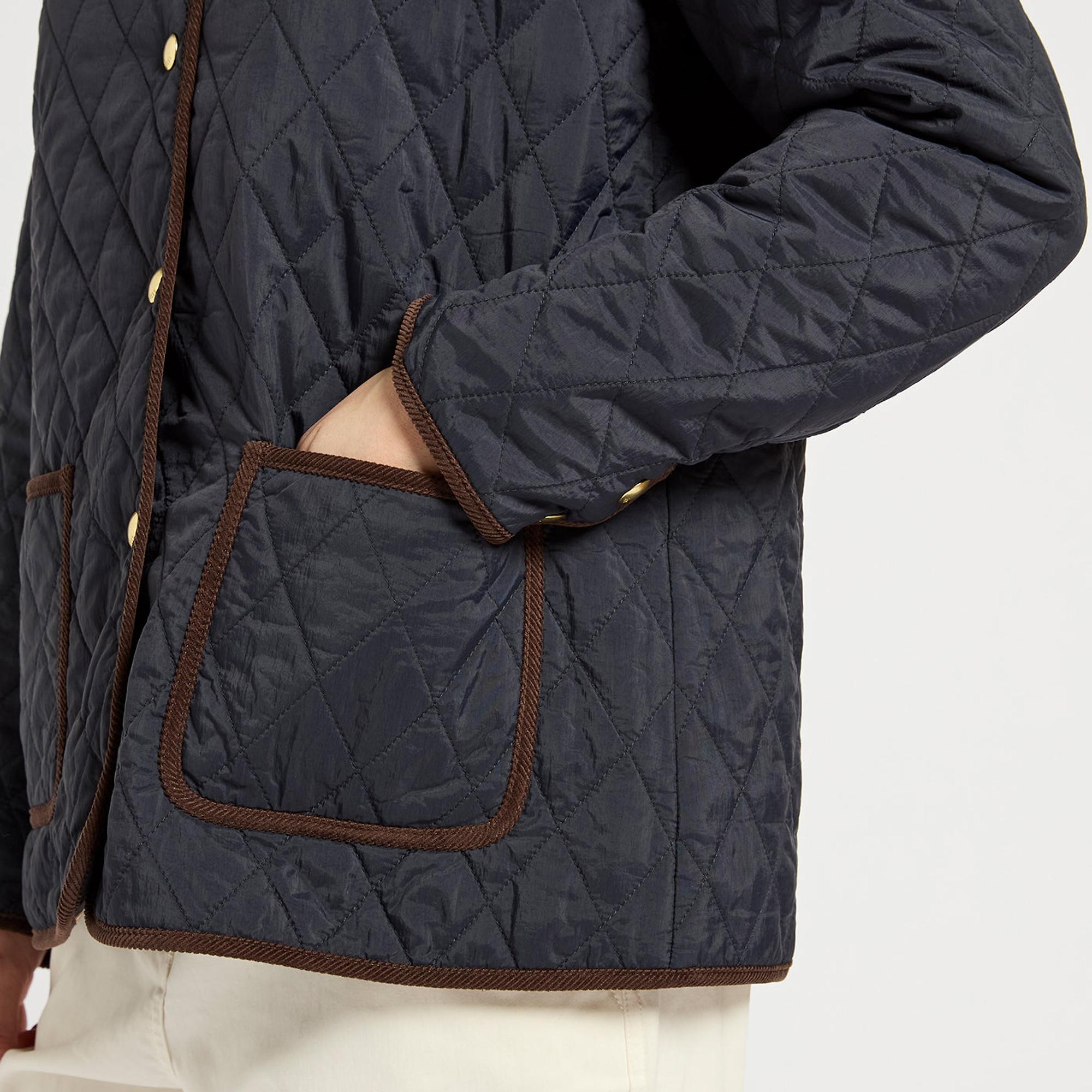 Product image 7 of 10 of Joules Women's Quinn Showerproof Diamond Quilted Coat - Navy