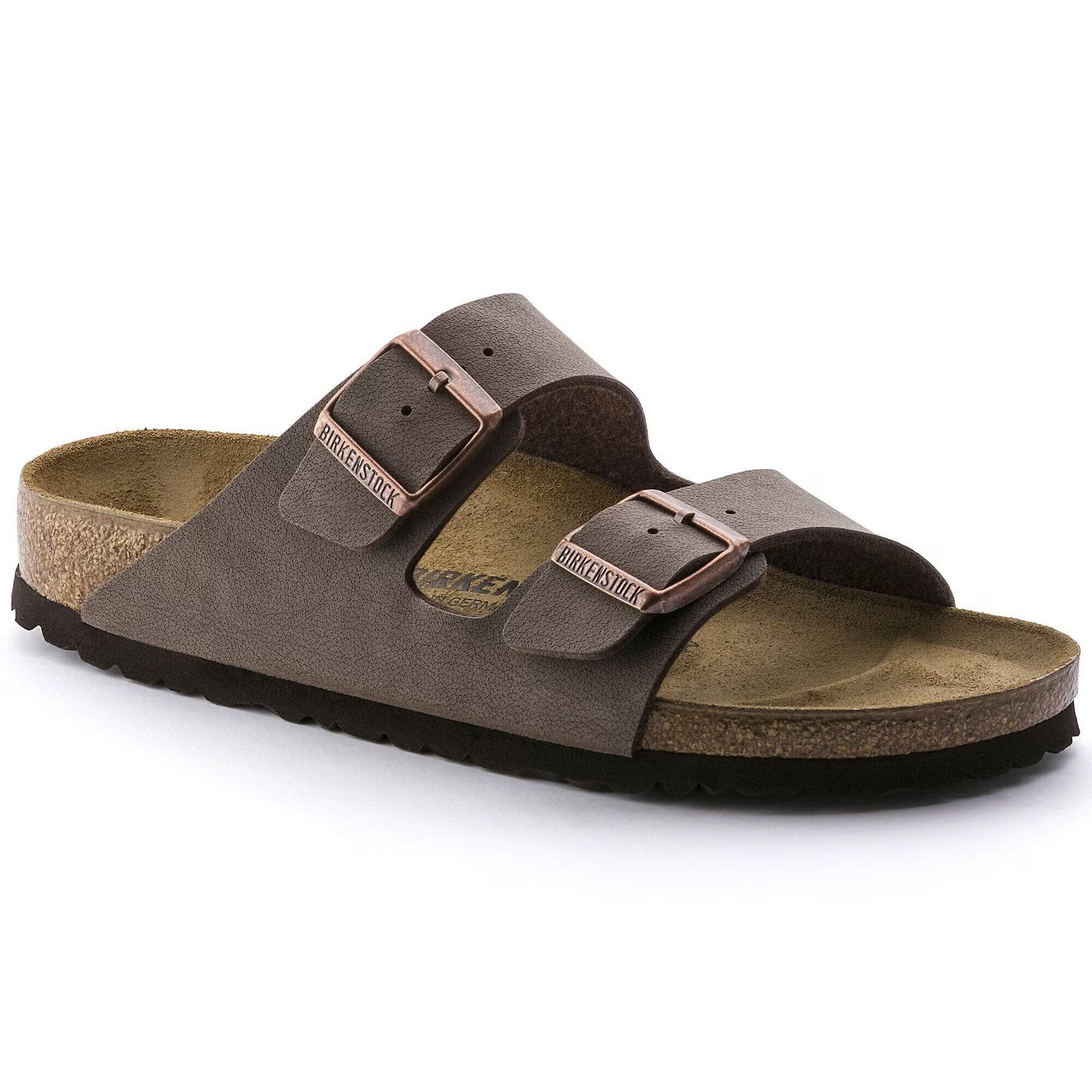 Product image 1 of 11 of Birkenstock Unisex Arizona Birko-Flor Nubuck Sandals - Mocca