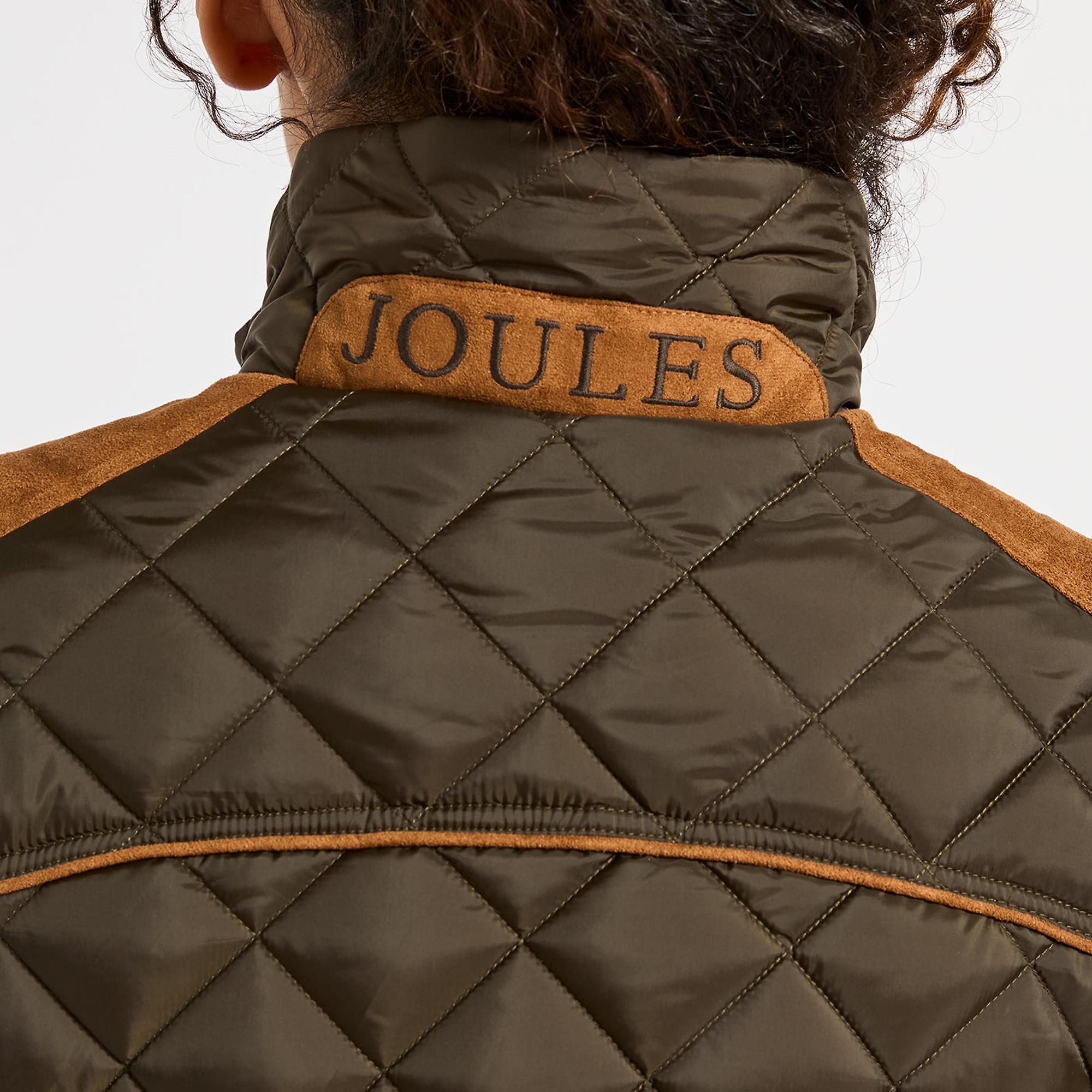 Product image 4 of 9 of Joules Women's Braemar Luxe Showerproof Diamond Quilted Gilet - Green