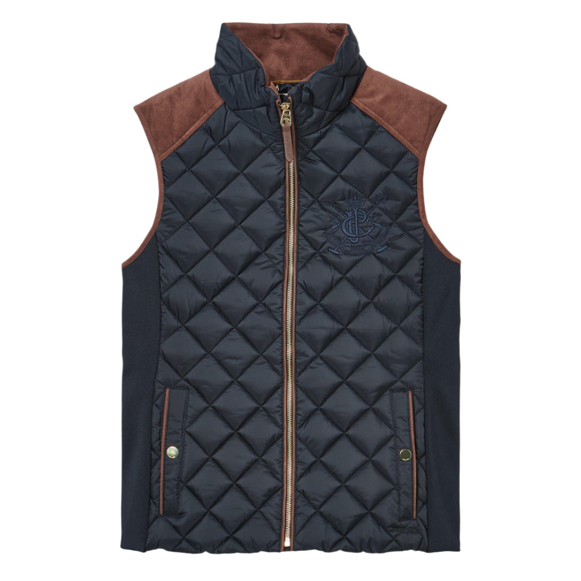Product image 1 of 13 of Joules Women's Braemar Luxe Showerproof Diamond Quilted Gilet - Navy