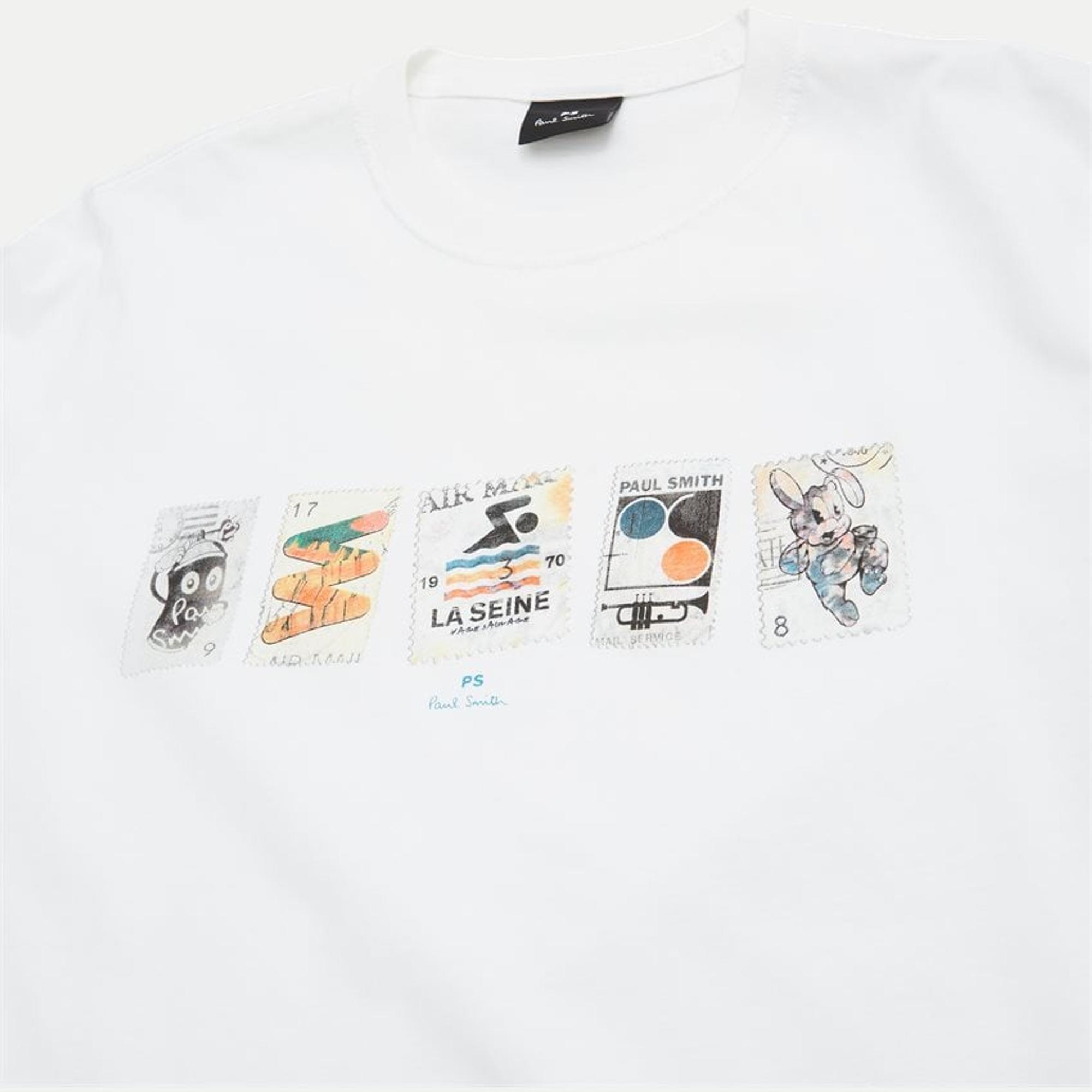 Product image 5 of 6 of Paul Smith Men's Regular Fit Stamps T-Shirt - White