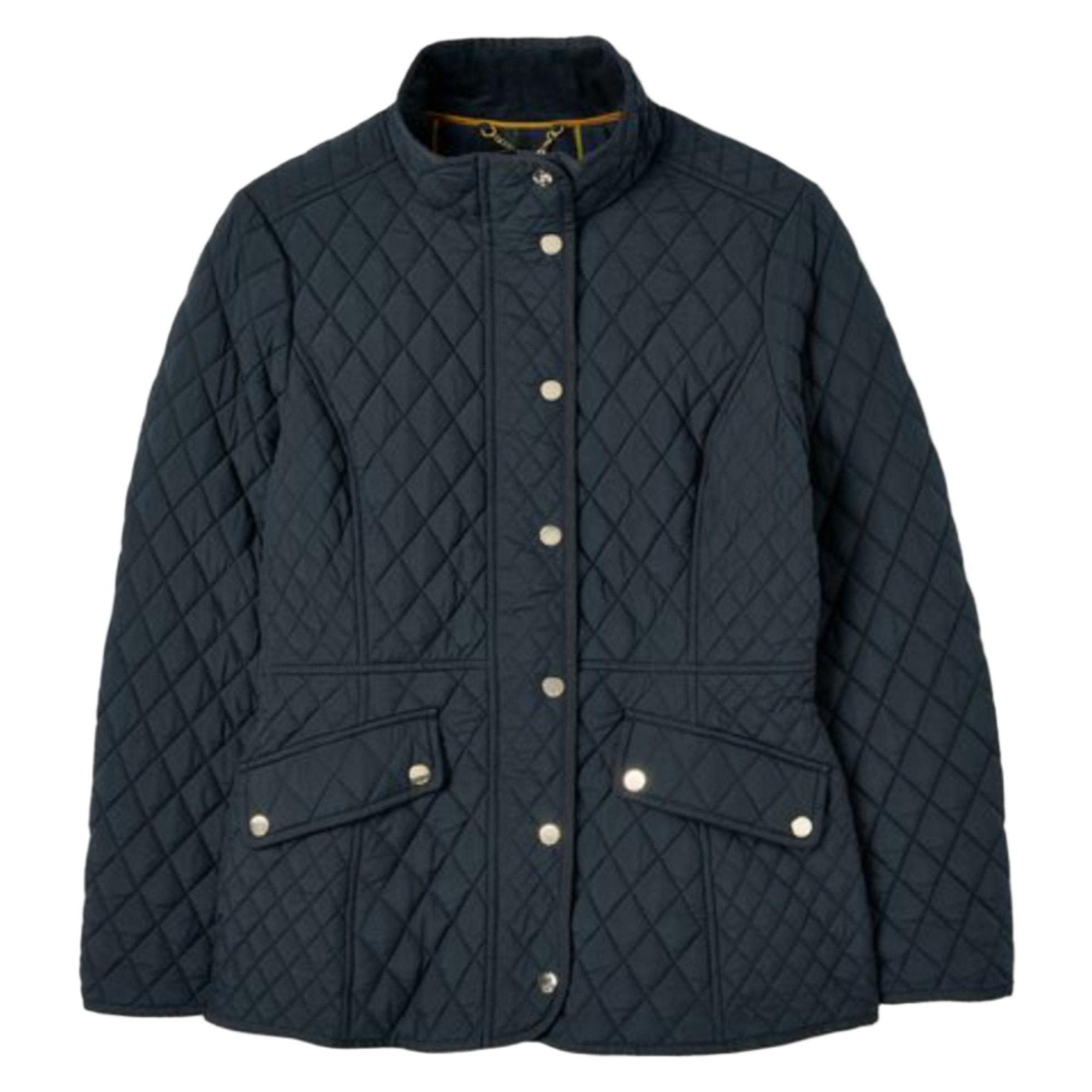 Product image 1 of 7 of Joules Women's Allendale Showerproof Diamond Quilted Coat - Navy Blue