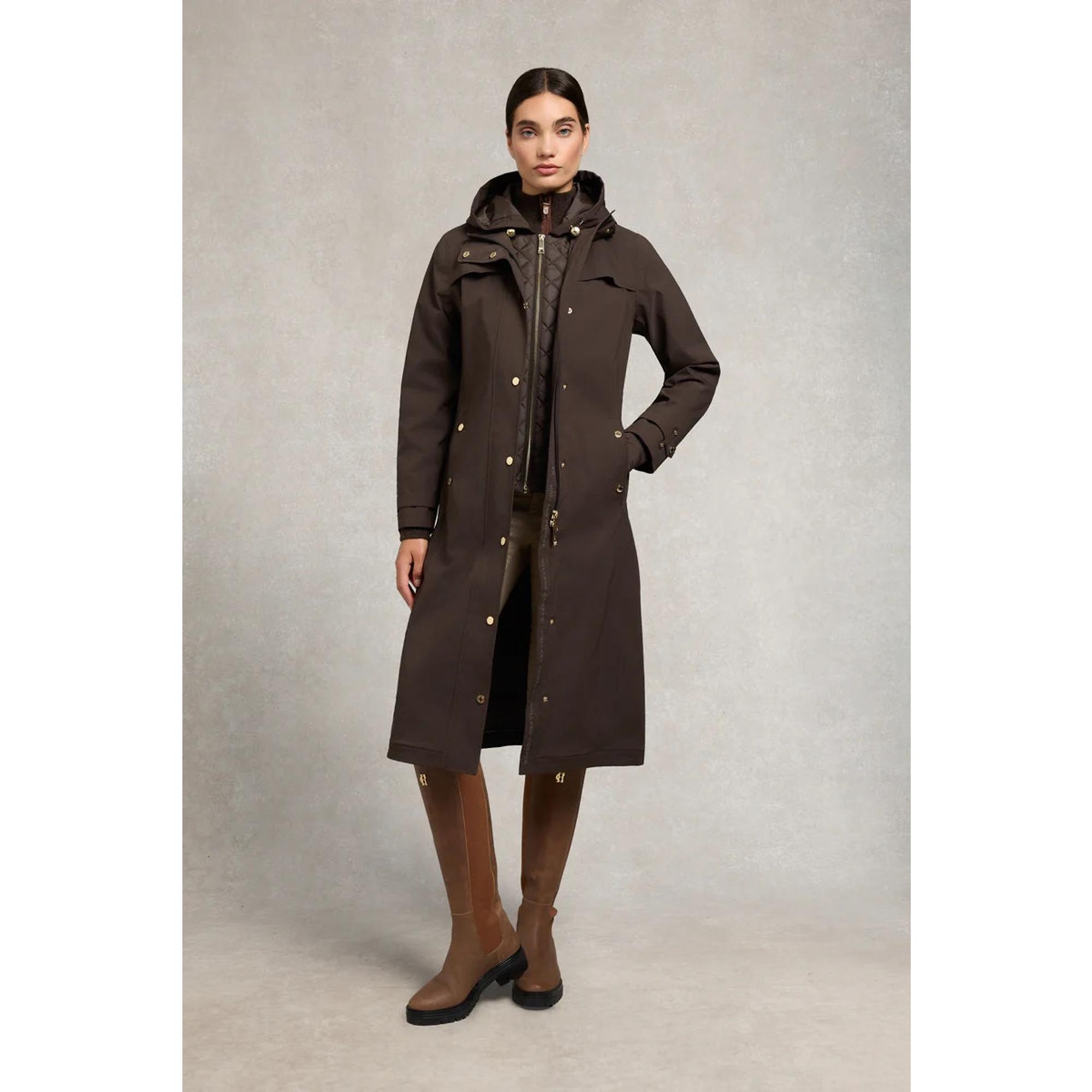 Product image 2 of 9 of Holland Cooper Women's Folgate Rain Coat - Chocolate