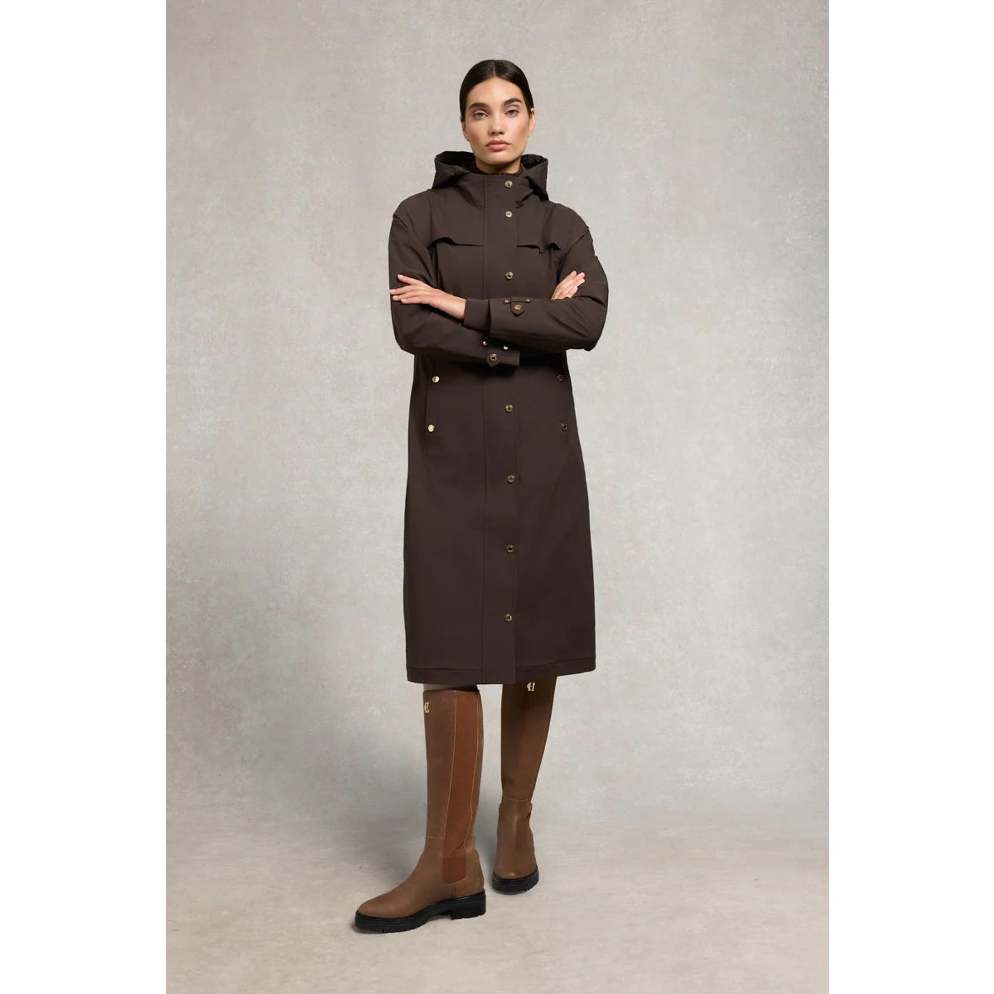 Product image 5 of 9 of Holland Cooper Women's Folgate Rain Coat - Chocolate