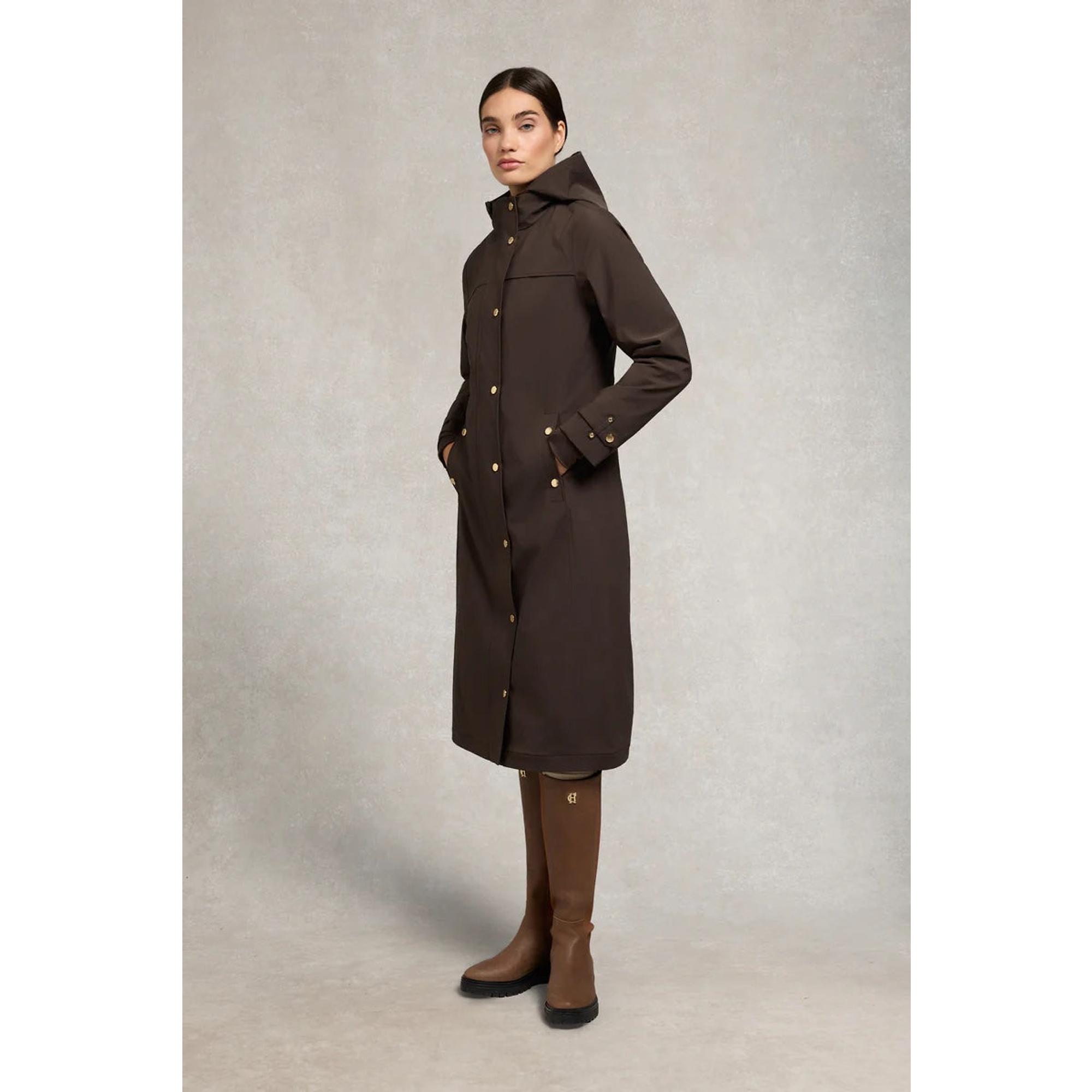 Product image 3 of 9 of Holland Cooper Women's Folgate Rain Coat - Chocolate
