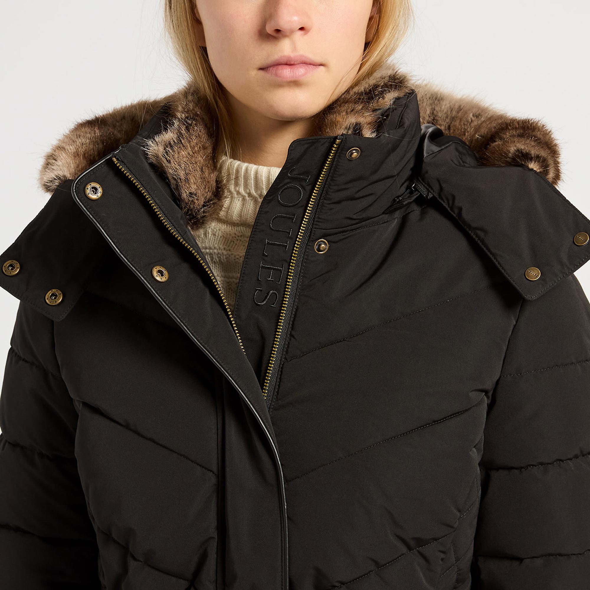 Product image 2 of 4 of Joules Women's Aspen Long Showerproof Padded Coat - Black