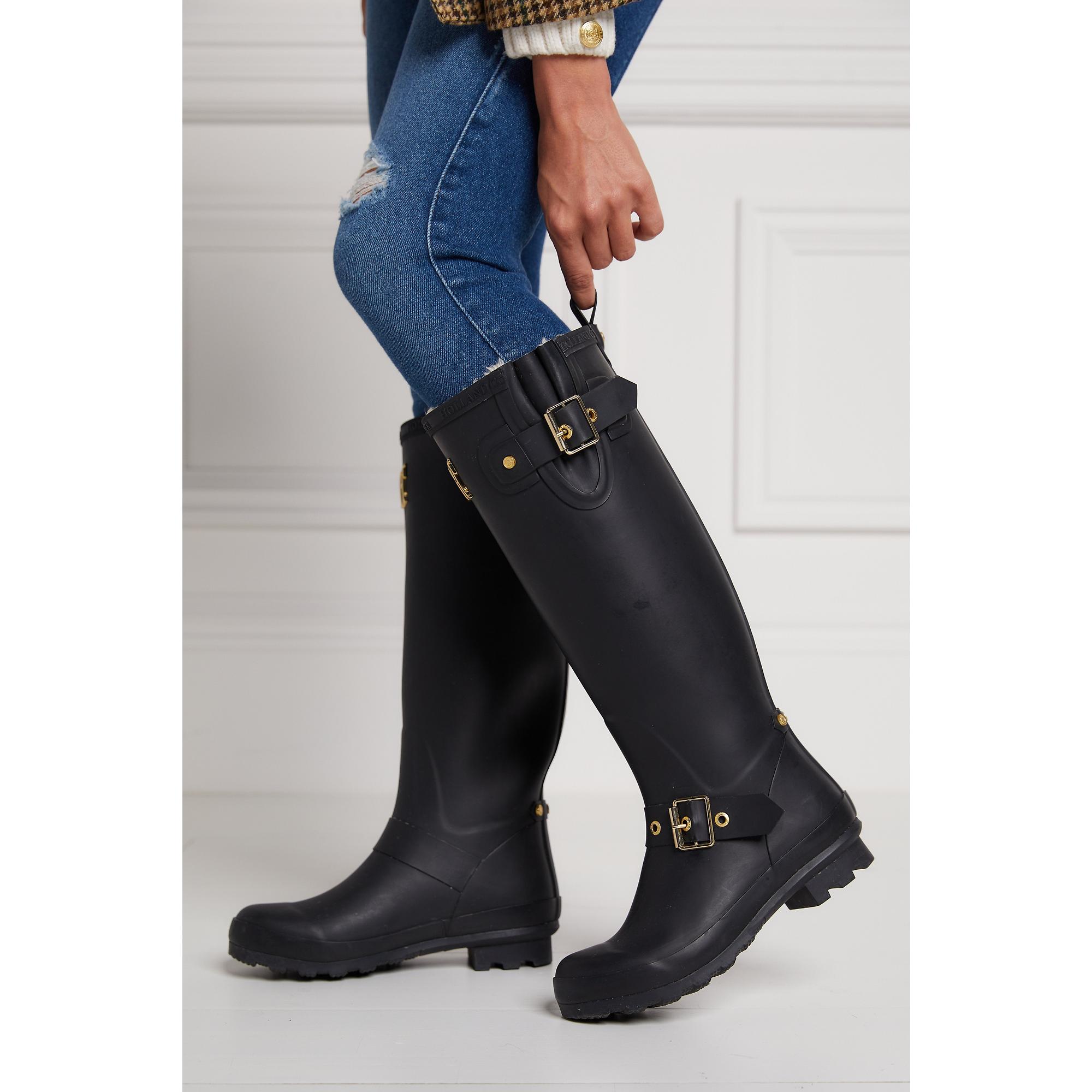 Product image 7 of 11 of Holland Cooper Women's Sherpa Lined Regency Wellingtons - Matte Black