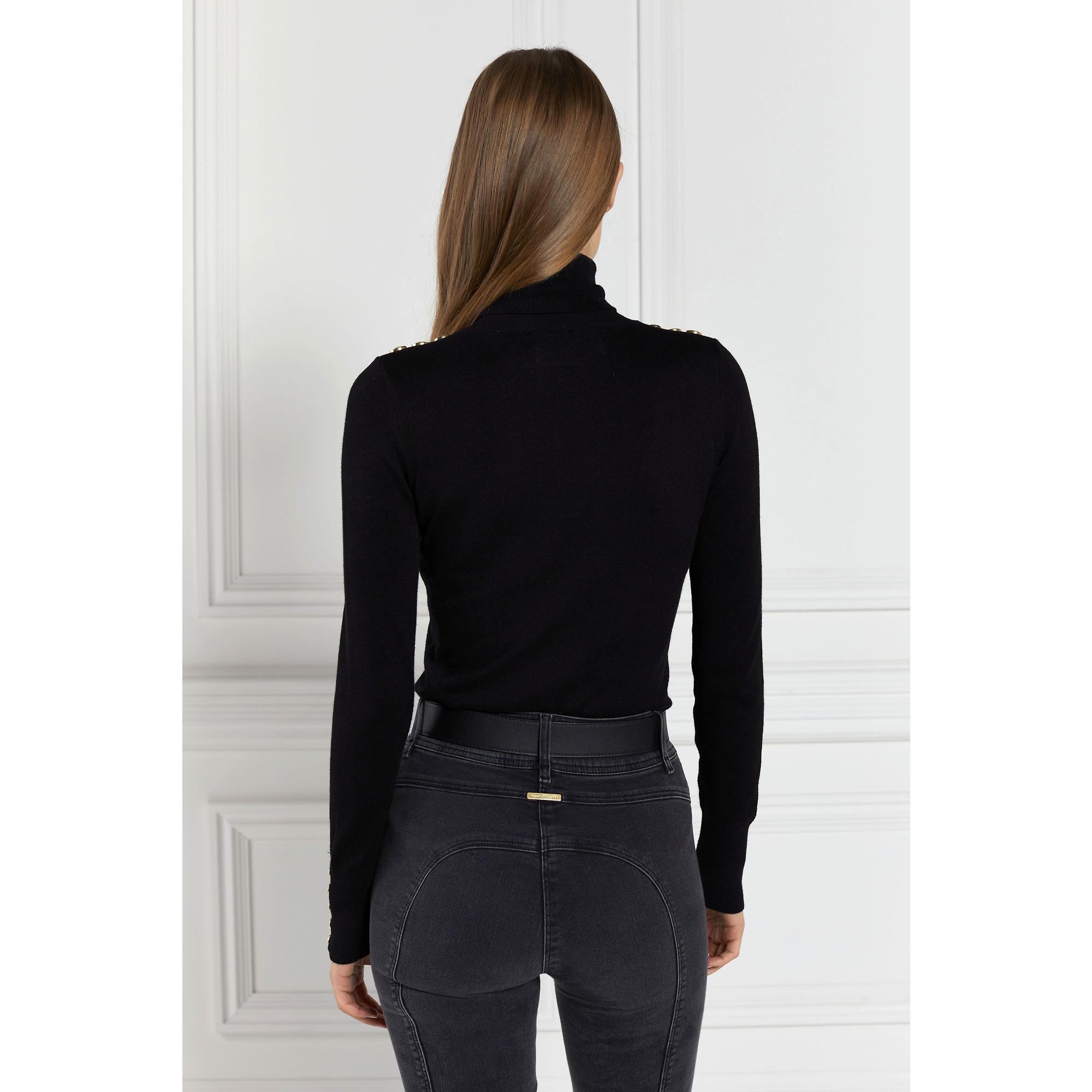 Product image 7 of 11 of Holland Cooper Women's Buttoned Knit Roll Neck - Black