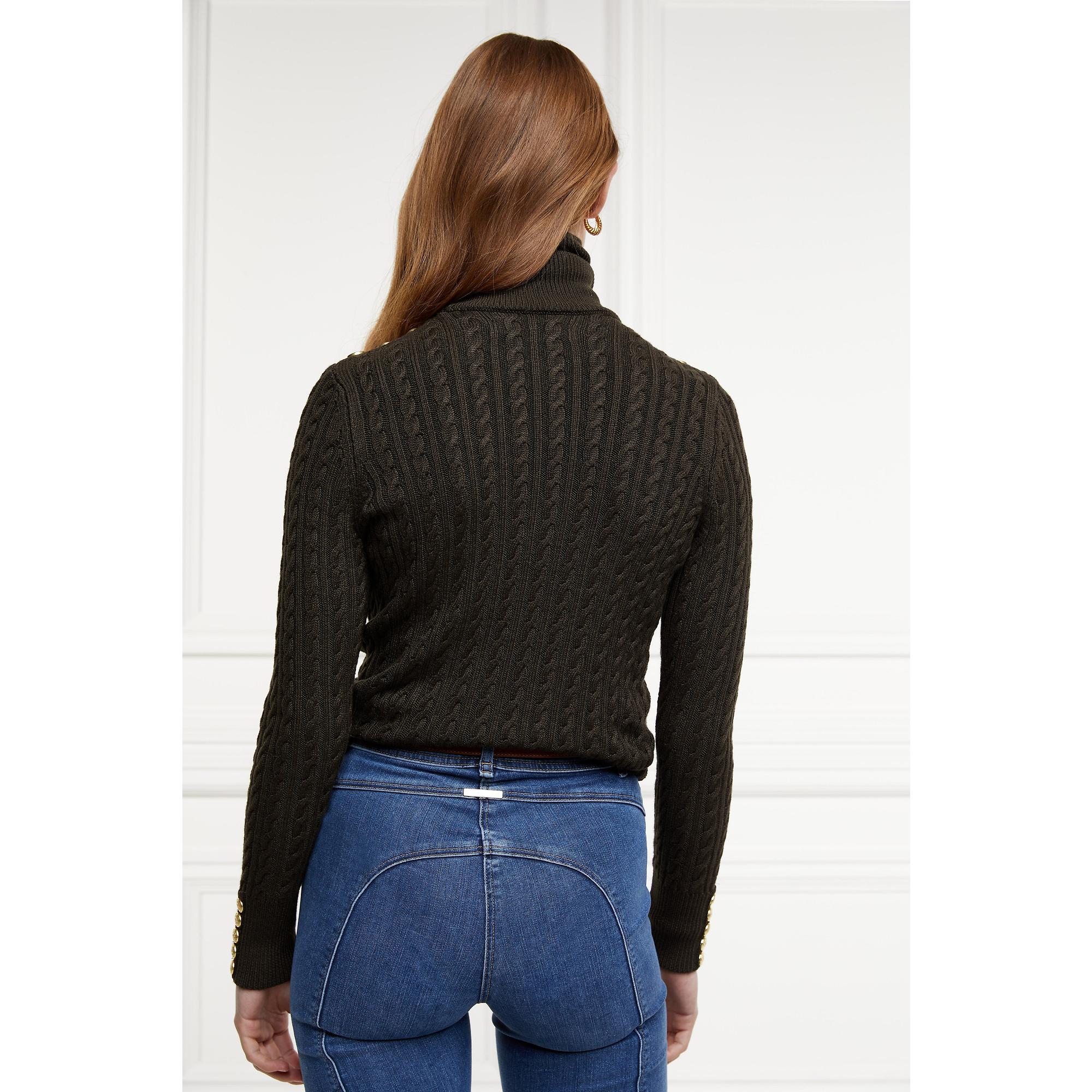 Product image 3 of 7 of Holland Cooper Women's Seattle Roll Neck Cable Knit - Fern Green