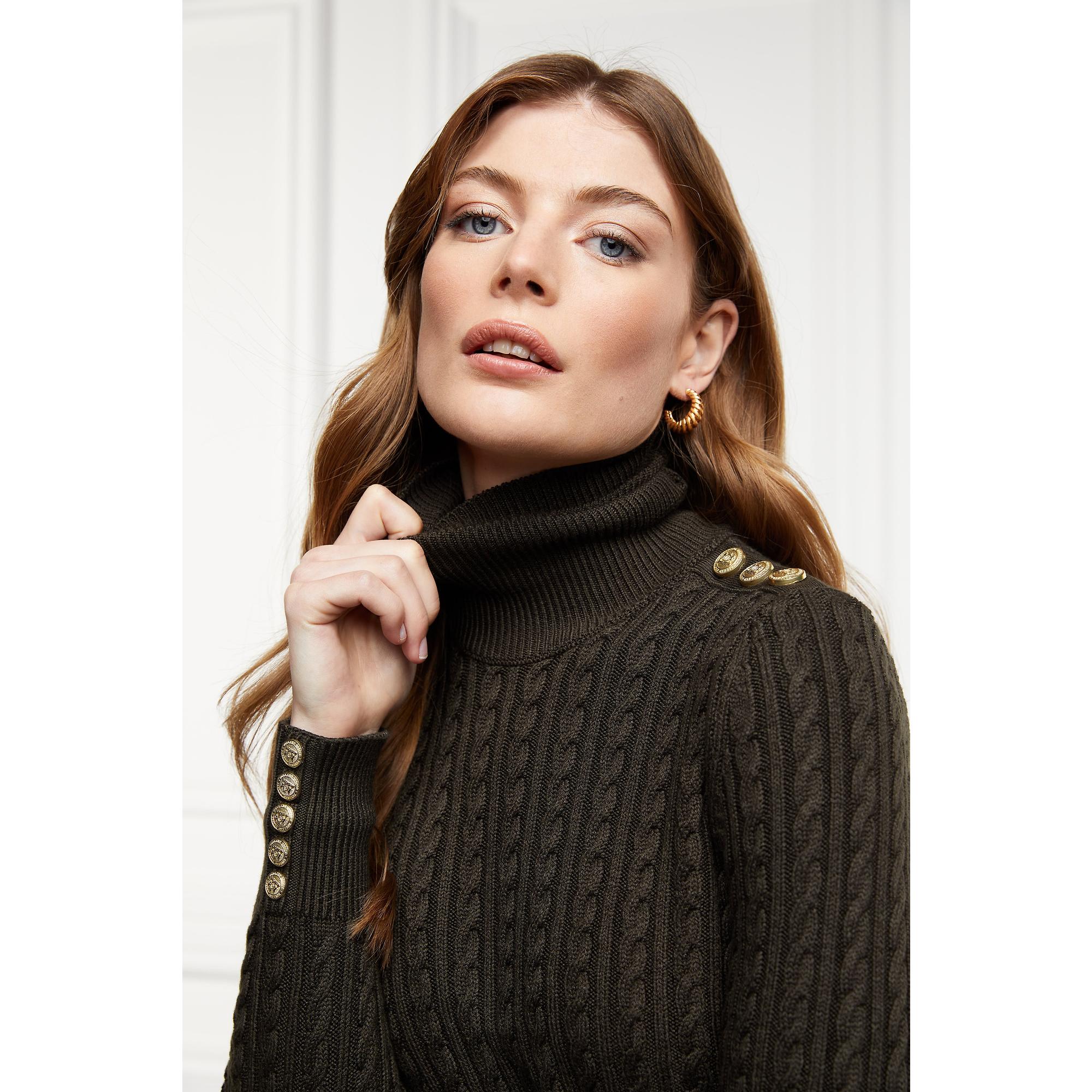 Product image 4 of 7 of Holland Cooper Women's Seattle Roll Neck Cable Knit - Fern Green