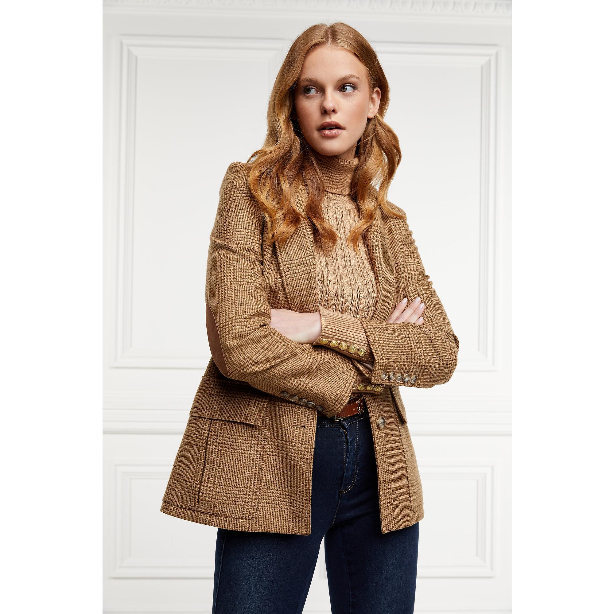 Product image 8 of 11 of Holland Cooper Women's Seattle Roll Neck Cable Knit - Dark Camel Marl