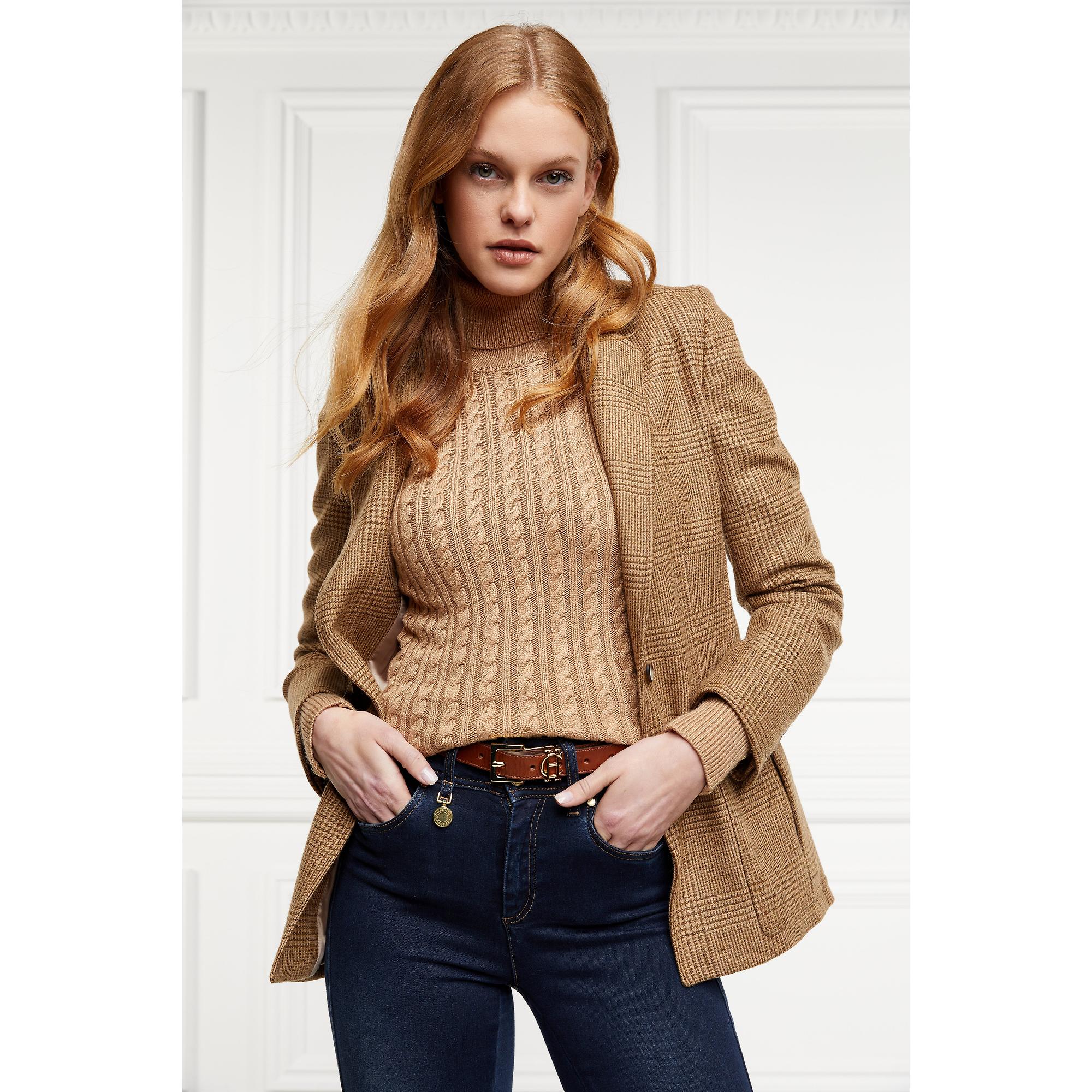 Product image 6 of 11 of Holland Cooper Women's Seattle Roll Neck Cable Knit - Dark Camel Marl