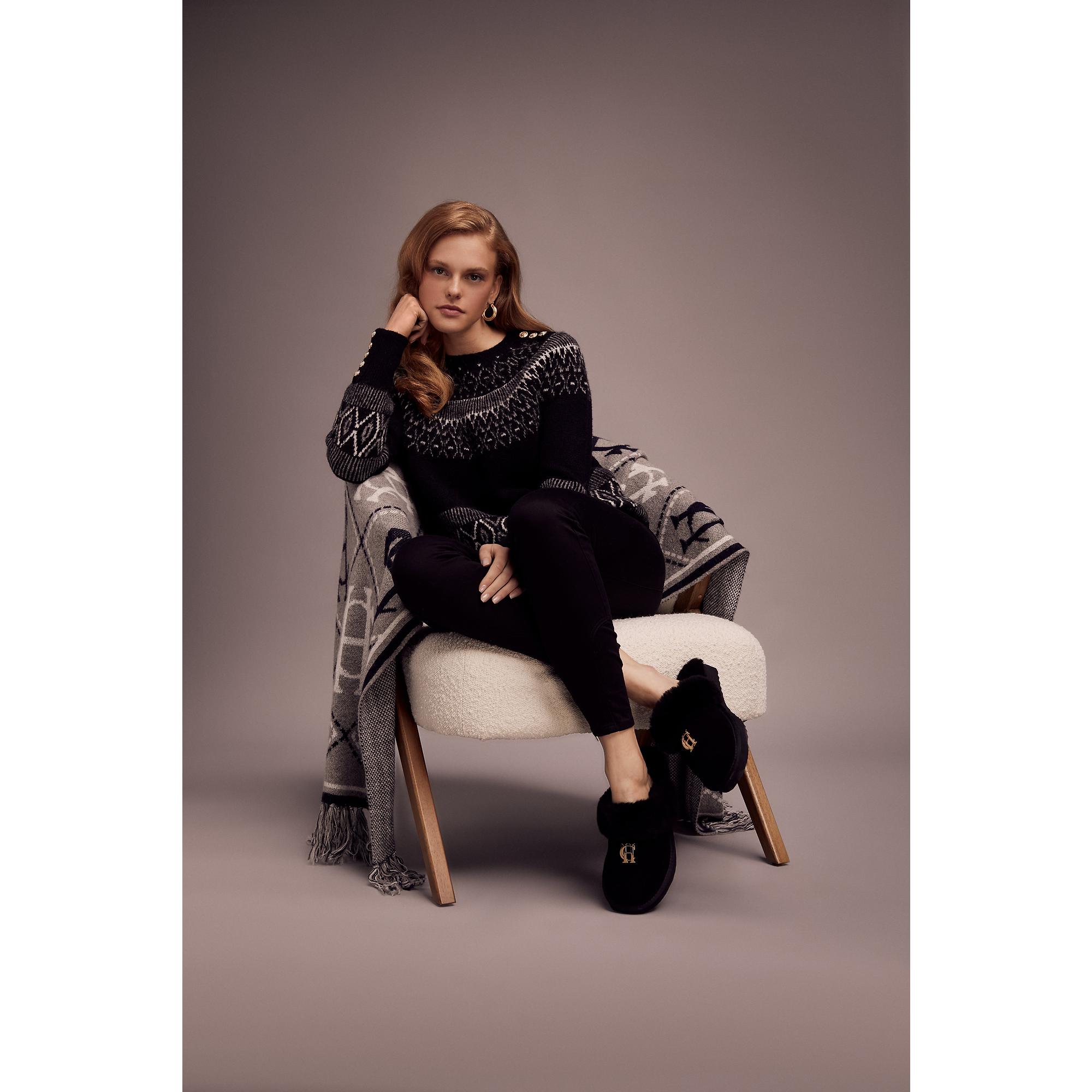 Product image 7 of 7 of Holland Cooper Women's HC Shearling Slippers - Black