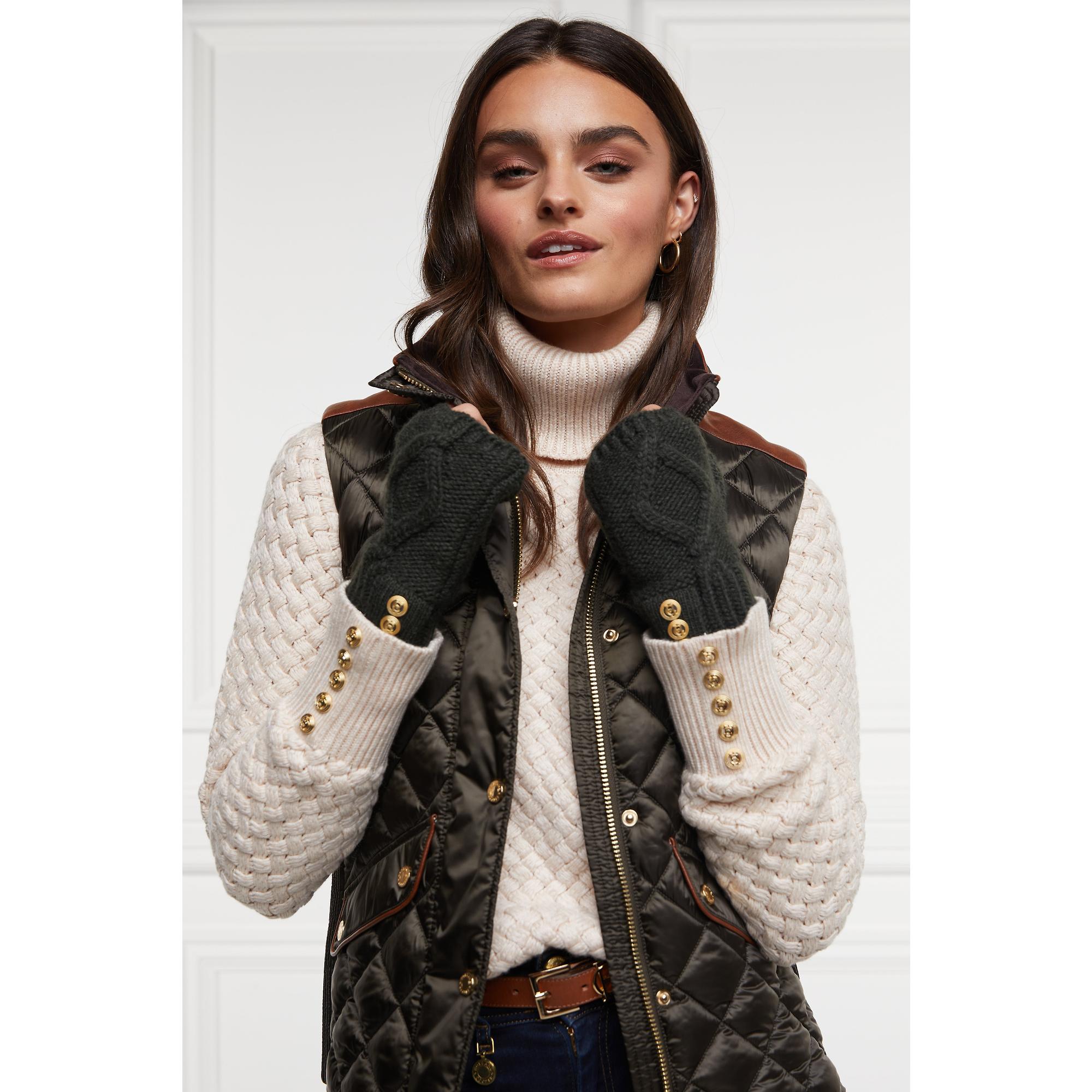 Product image 4 of 6 of Holland Cooper Women's Cortina Fingerless Gloves - Fern Green