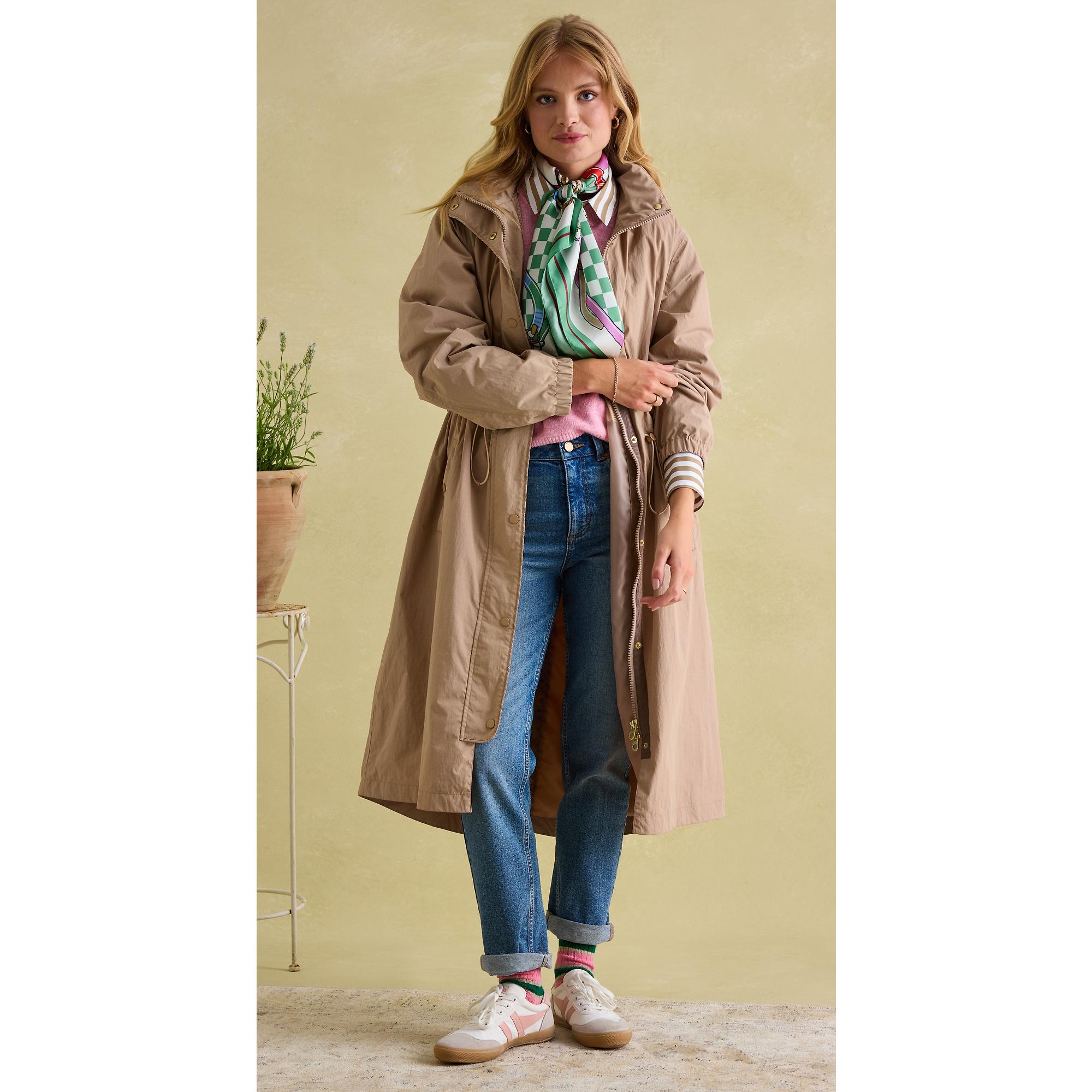 Product image 6 of 6 of Joules Women's Bloomfield Silk Scarf - Green/Ecru