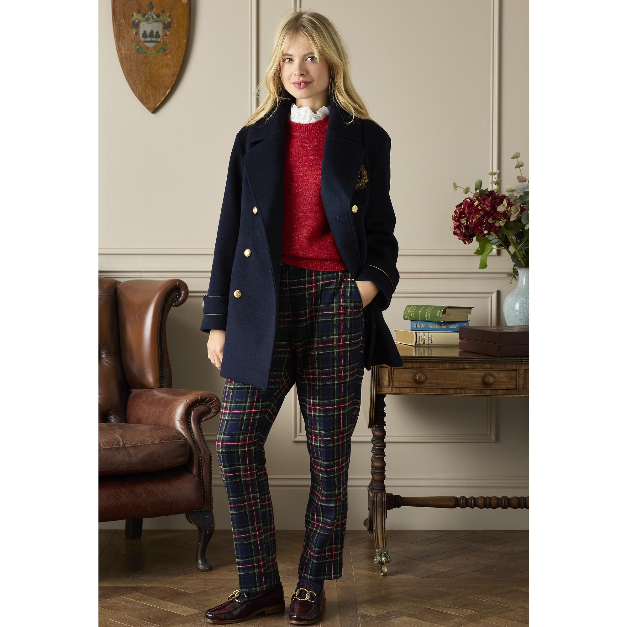 Product image 9 of 12 of Joules Women's Belchamp Wool Blend Peacoat with Beaded Badge - Navy