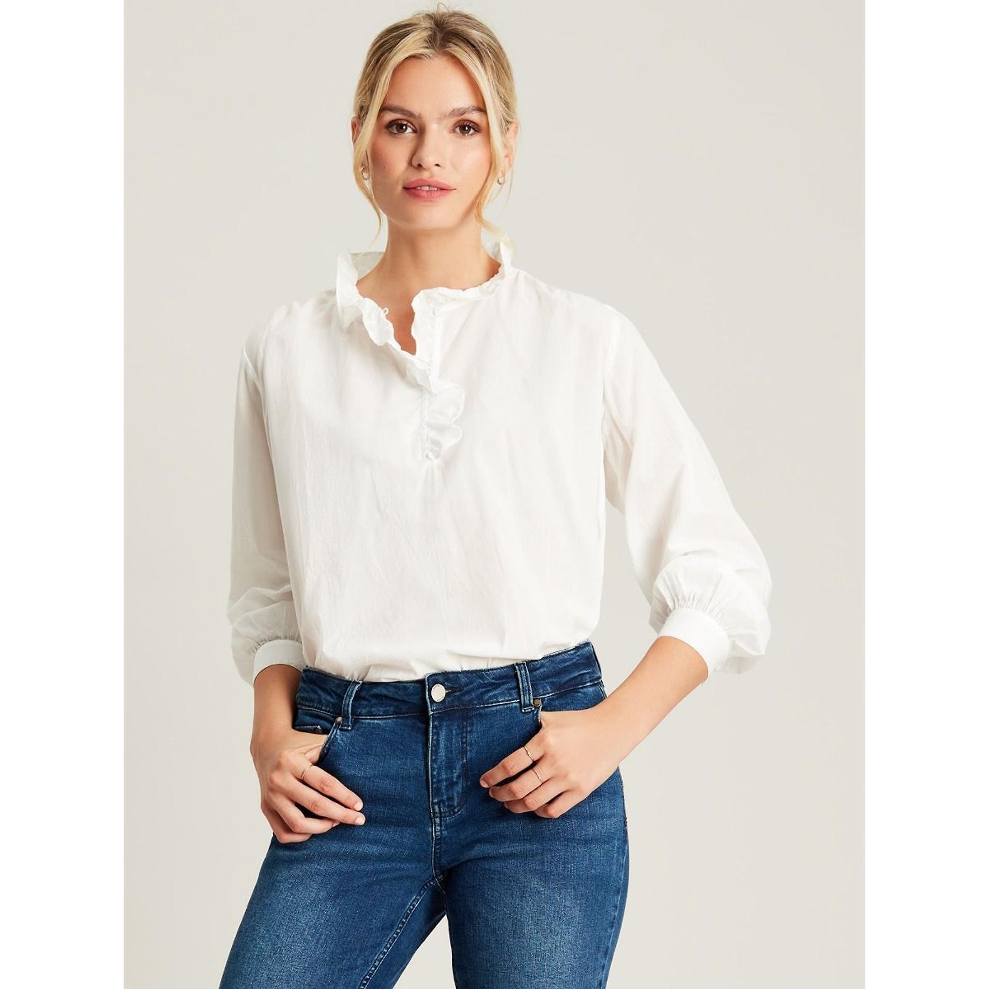 Product image 2 of 5 of Joules Women's Melanie Cotton Ruffle Blouse - White