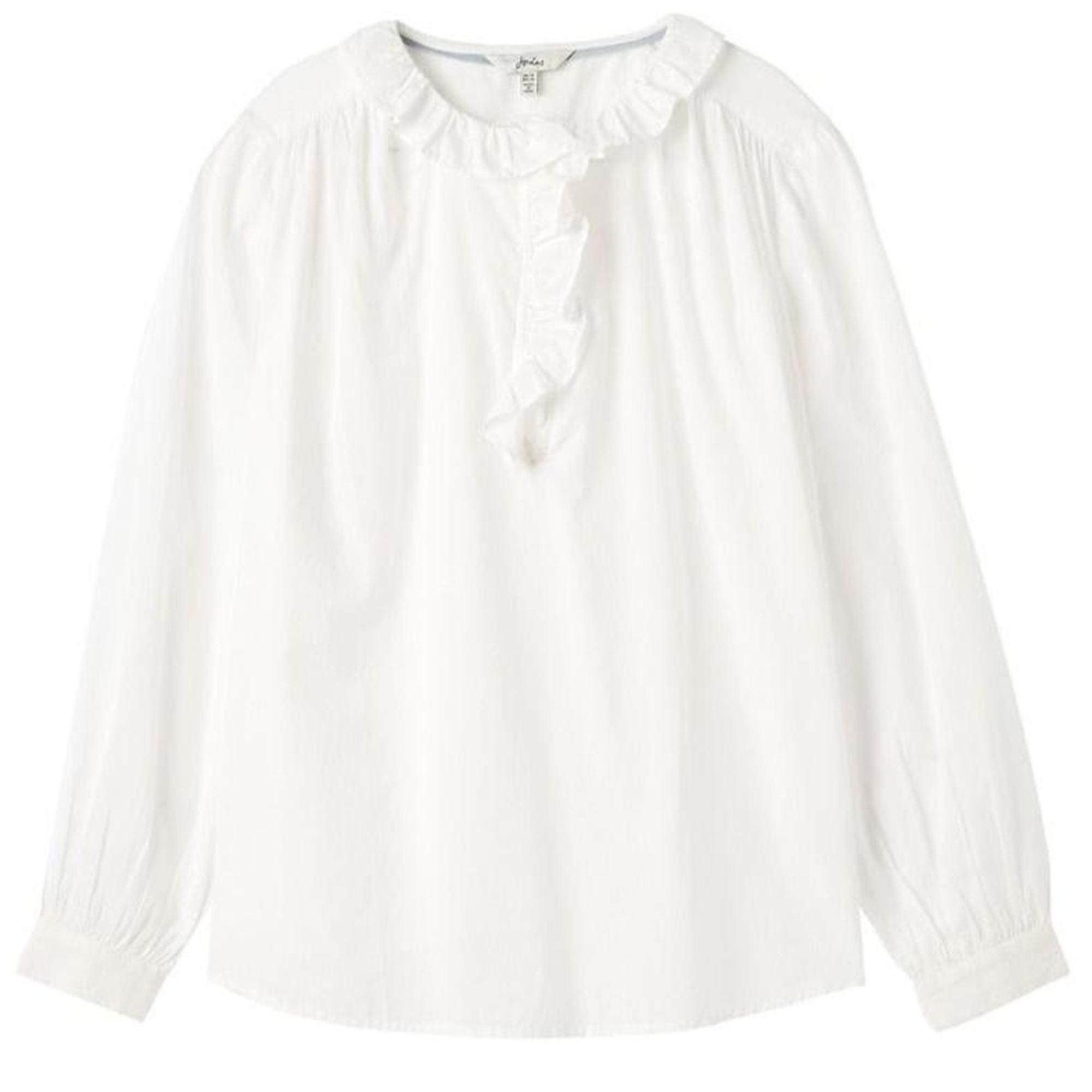 Product image 1 of 5 of Joules Women's Melanie Cotton Ruffle Blouse - White