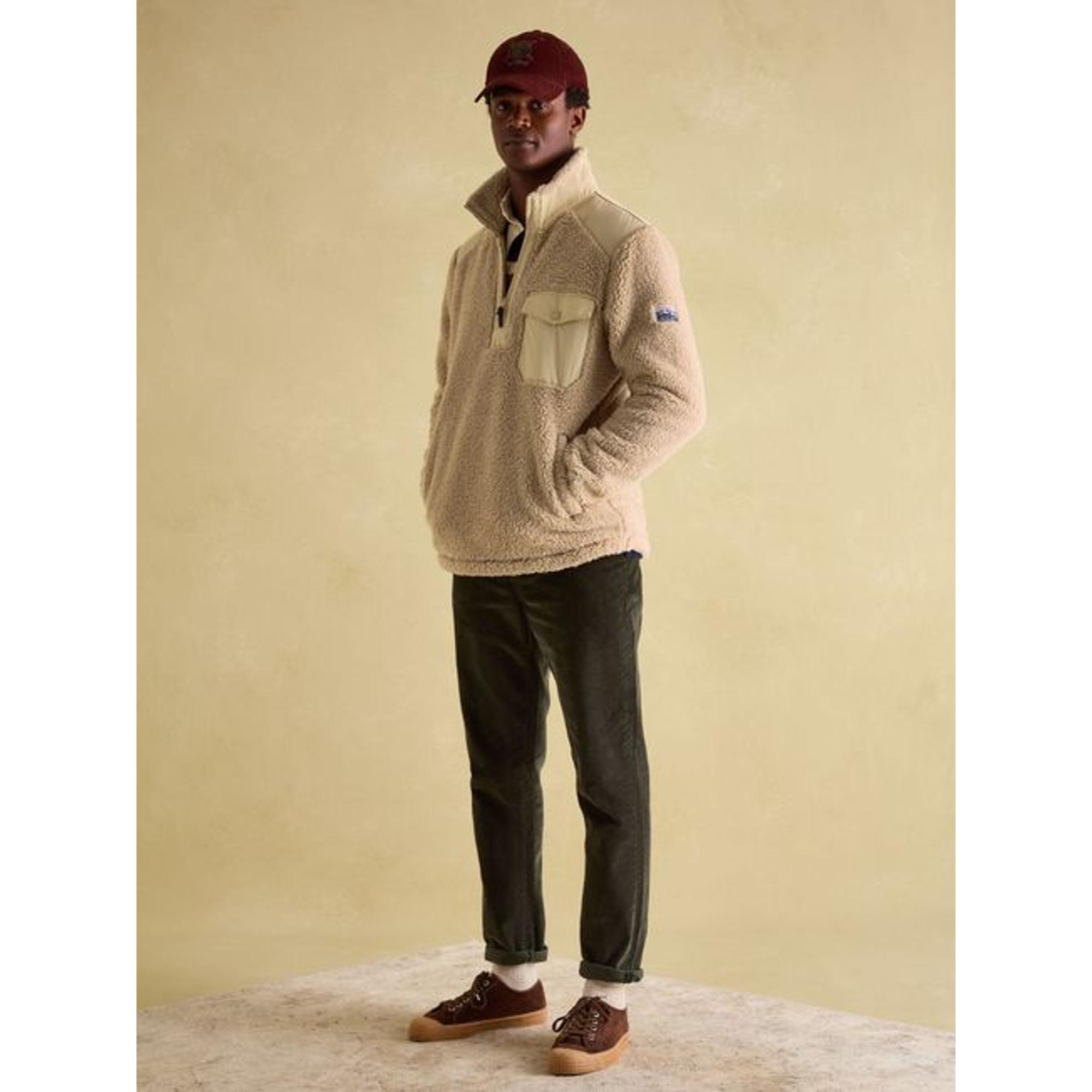 Product image 6 of 7 of Joules Men's Billy Quarter Zip Borg Fleece Sweatshirt - Cream