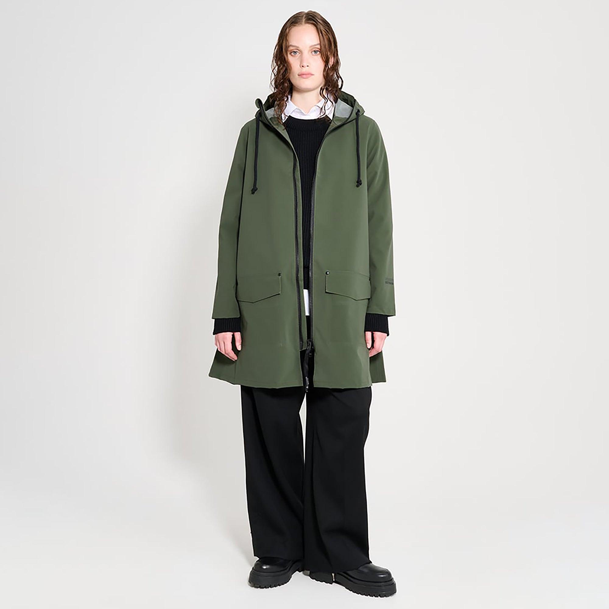 Product image 6 of 6 of Stutterheim Women's Mosebacke Lightweight Patch Raincoat - Matte Green