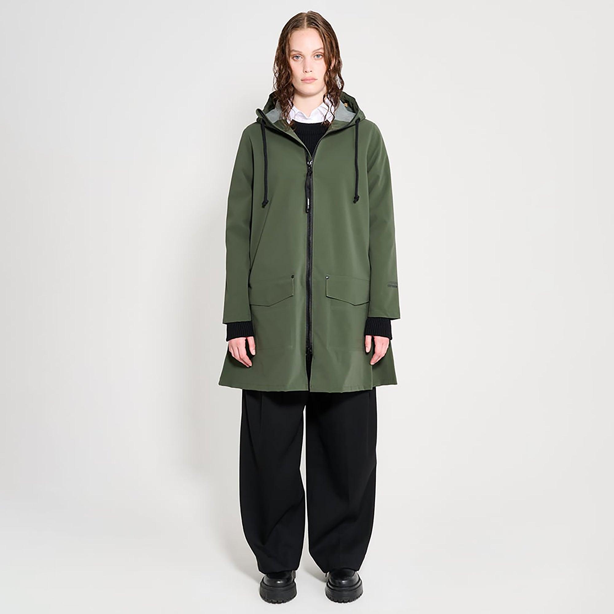 Product image 2 of 6 of Stutterheim Women's Mosebacke Lightweight Patch Raincoat - Matte Green