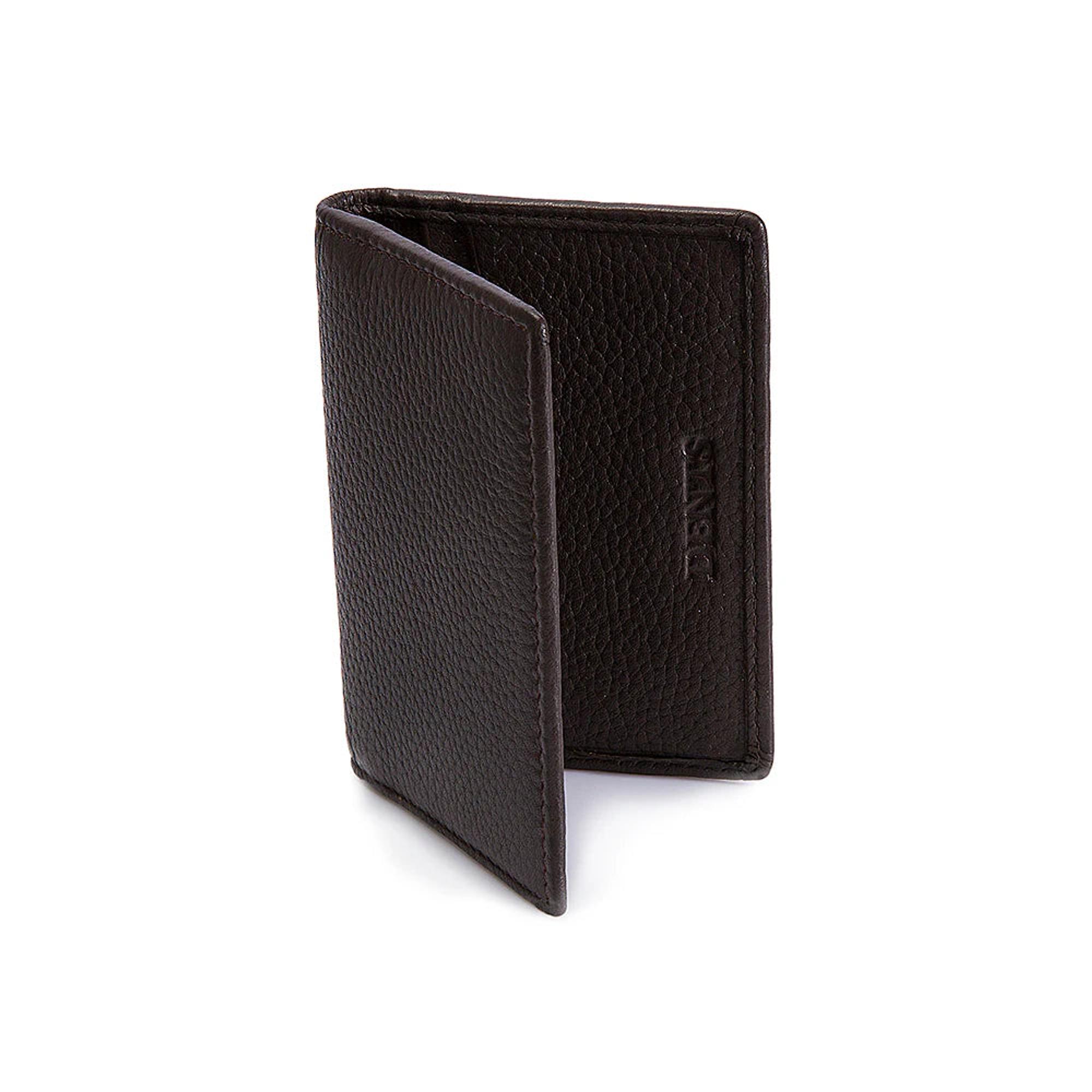 Product image 1 of 5 of Dents Men's Beauley Pebble Grain Leather Card Holder with RFID Blocking - Chocolate