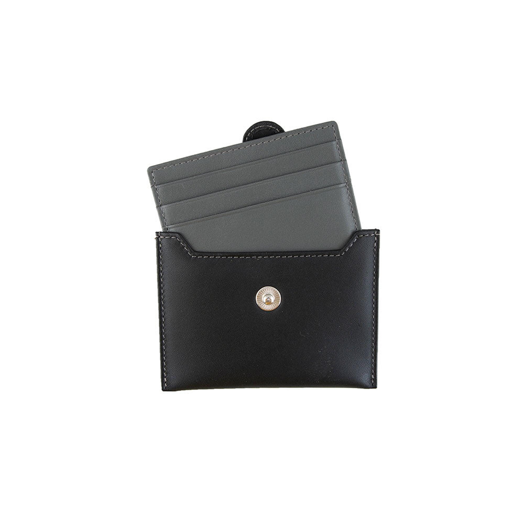 Product image 2 of 6 of Dents Men's Eden Smooth Nappa Leather Card Holder with RFID Blocking and Case - Black/Slate