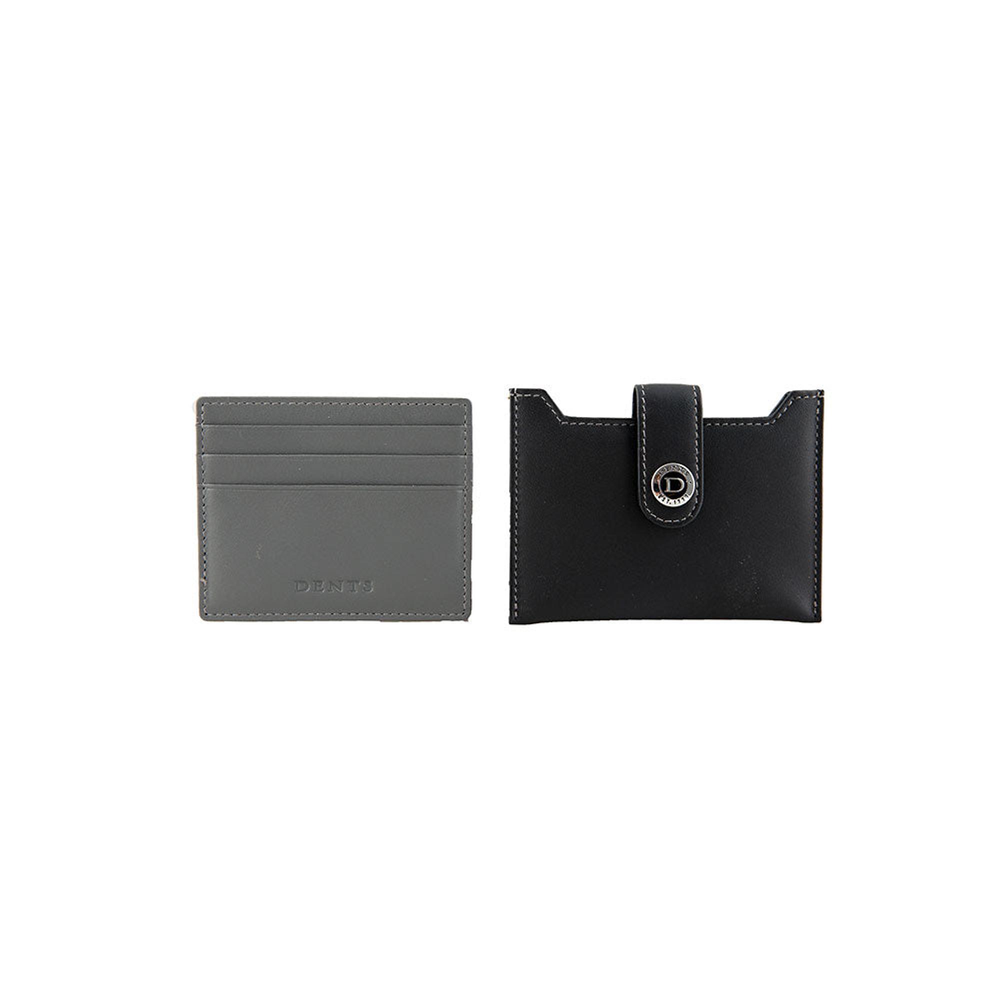 Product image 3 of 6 of Dents Men's Eden Smooth Nappa Leather Card Holder with RFID Blocking and Case - Black/Slate