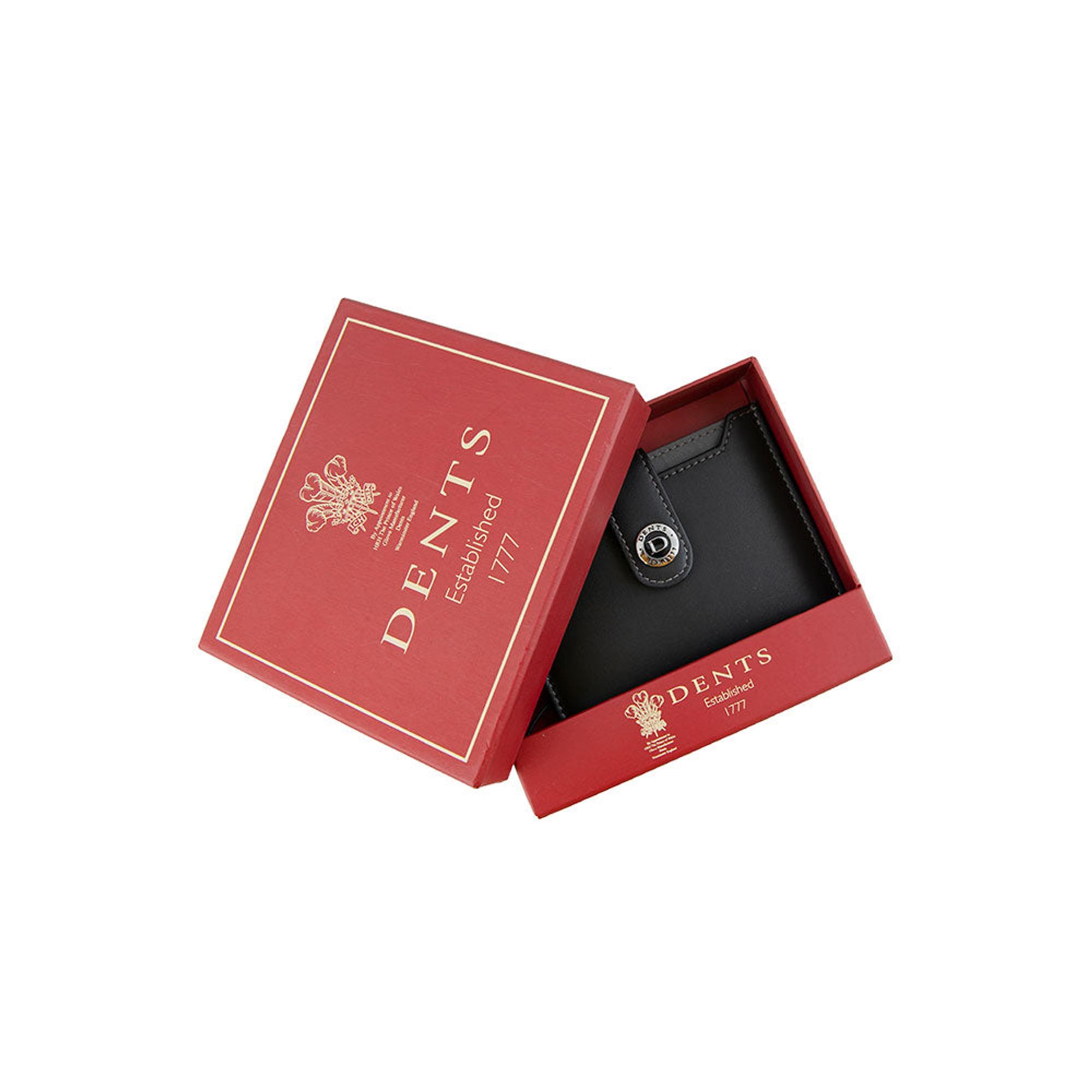 Product image 6 of 6 of Dents Men's Eden Smooth Nappa Leather Card Holder with RFID Blocking and Case - Black/Slate