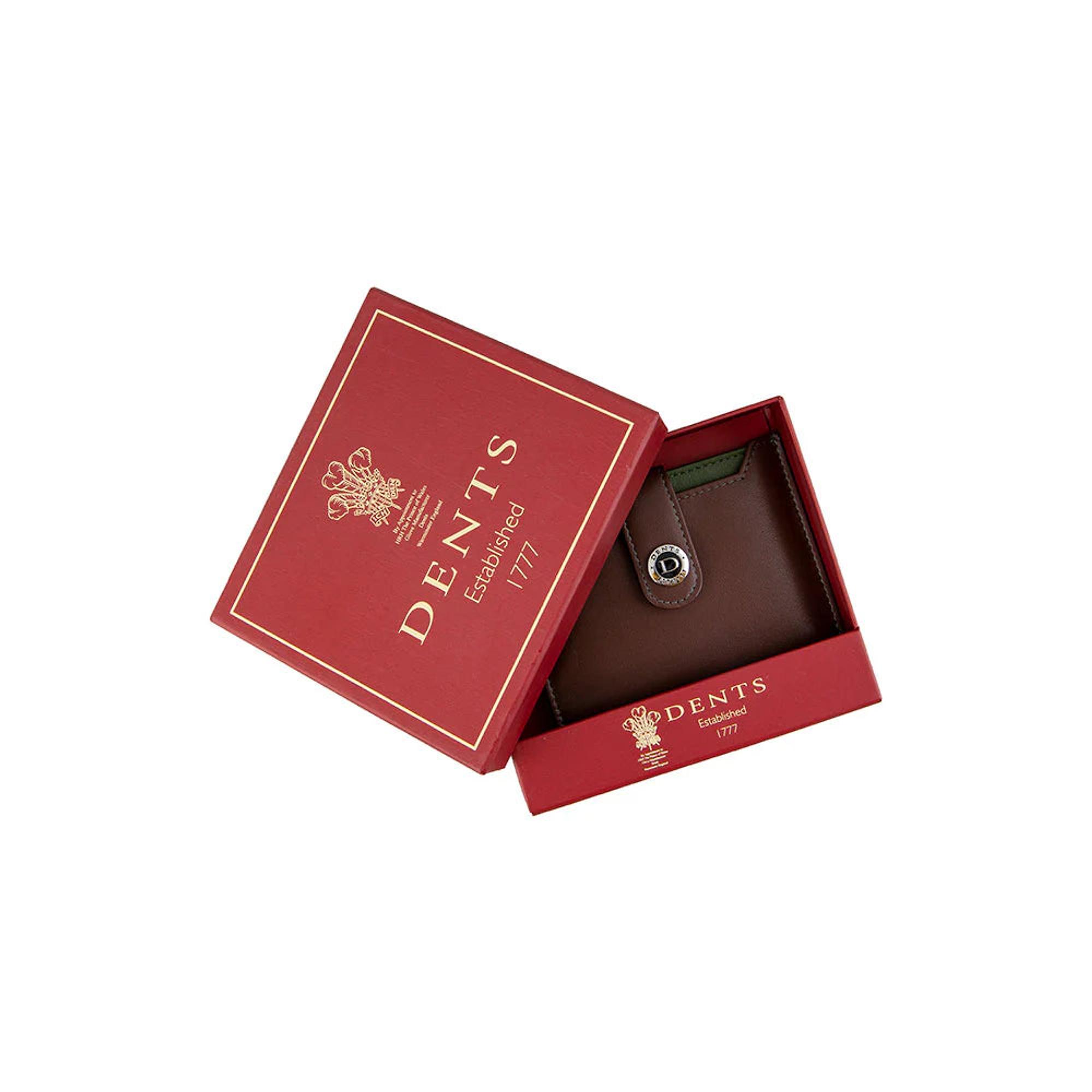 Product image 6 of 6 of Dents Men's Eden Smooth Nappa Leather Card Holder with RFID Blocking and Case - English Tan/Olive